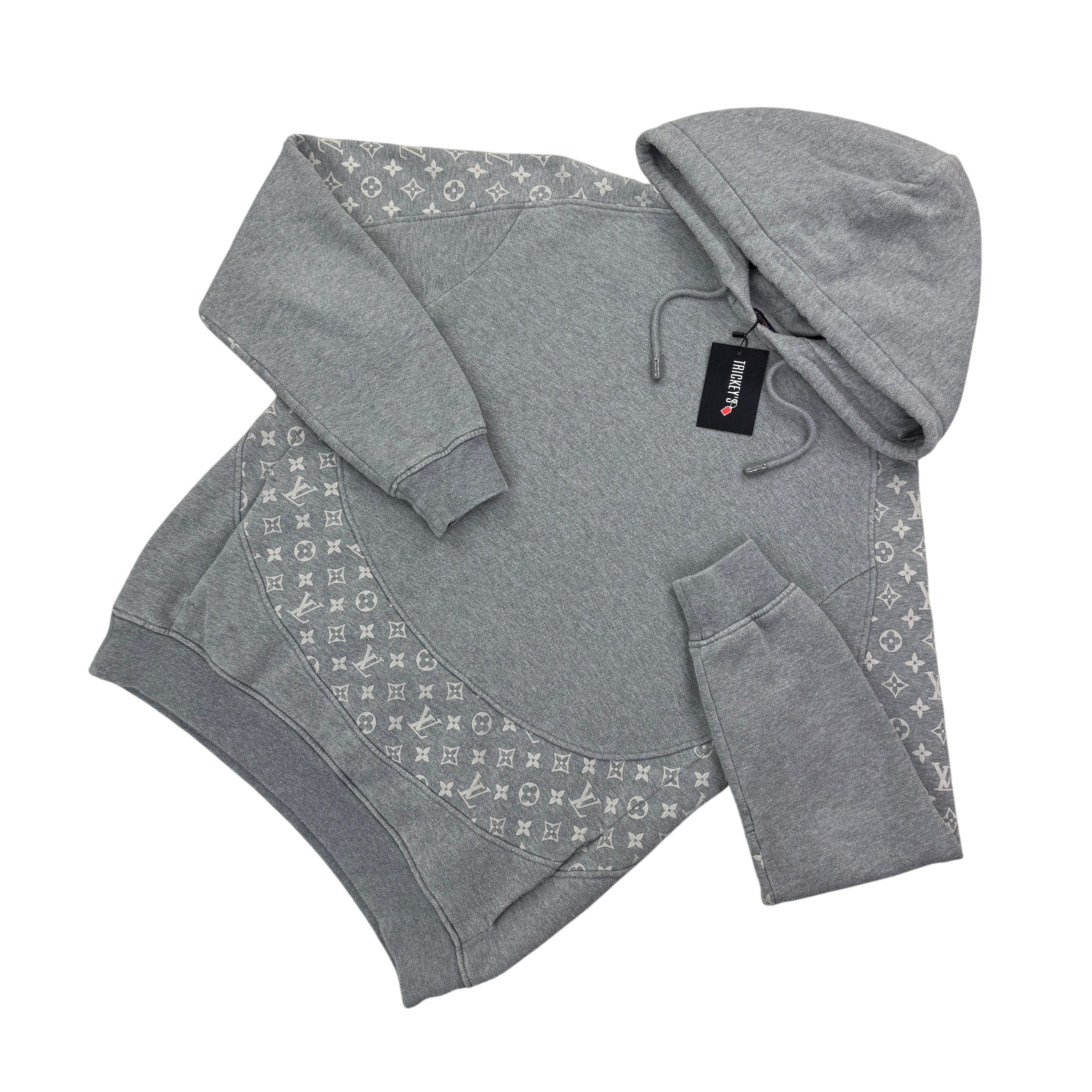 Louis Vuitton Men’s LV Monogram Circle Cut Grey Hoodie - Small