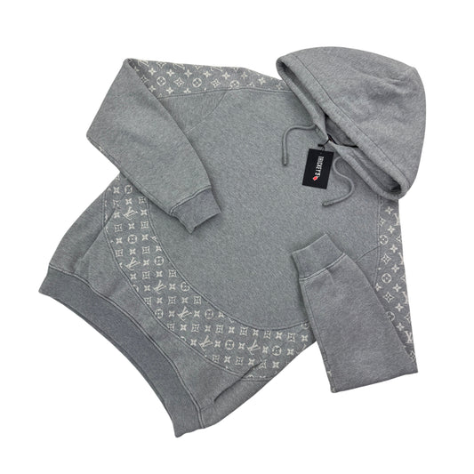 Louis Vuitton Men’s LV Monogram Circle Cut Grey Hoodie - Small
