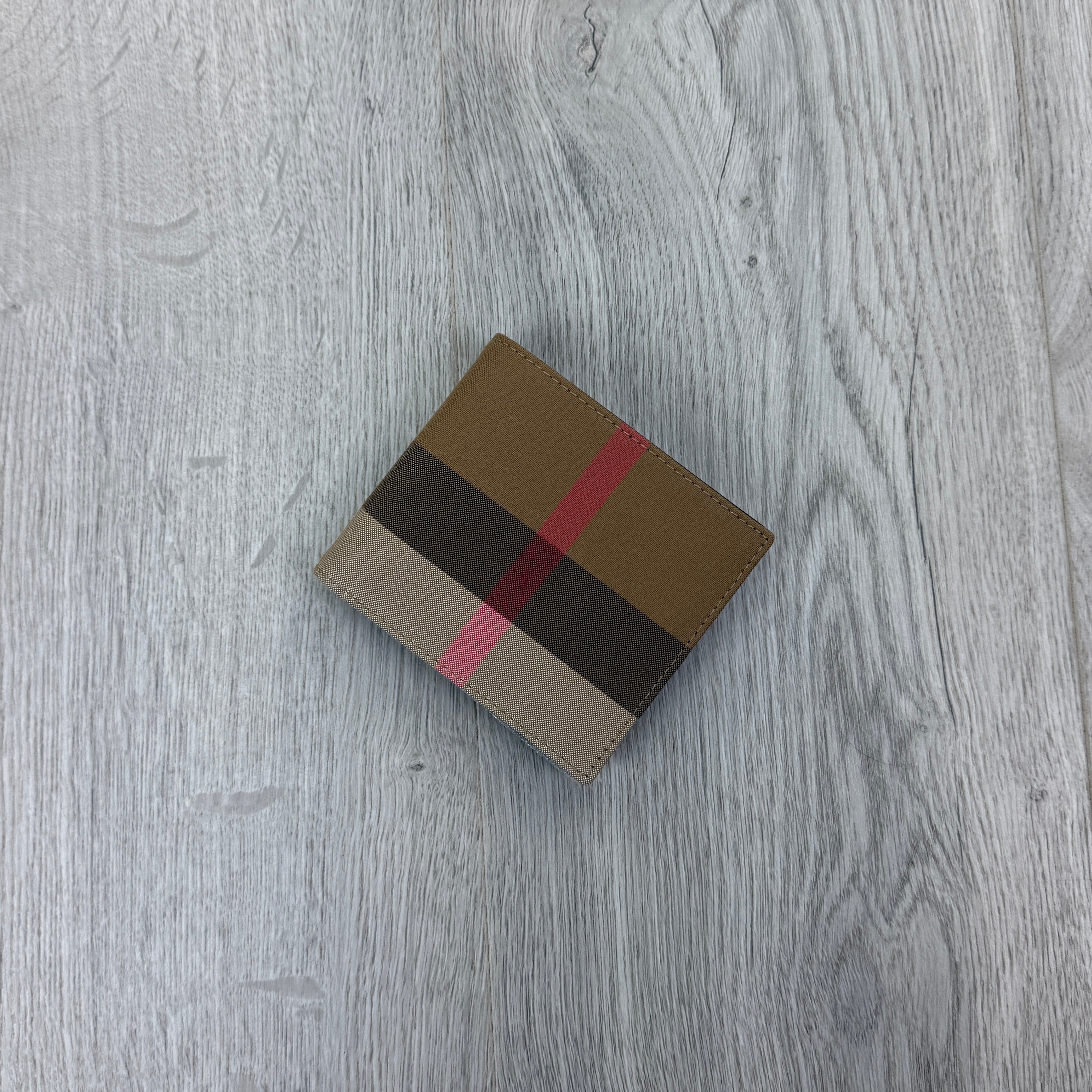 Burberry Men’s Beige Exaggerated Check Bifold Wallet