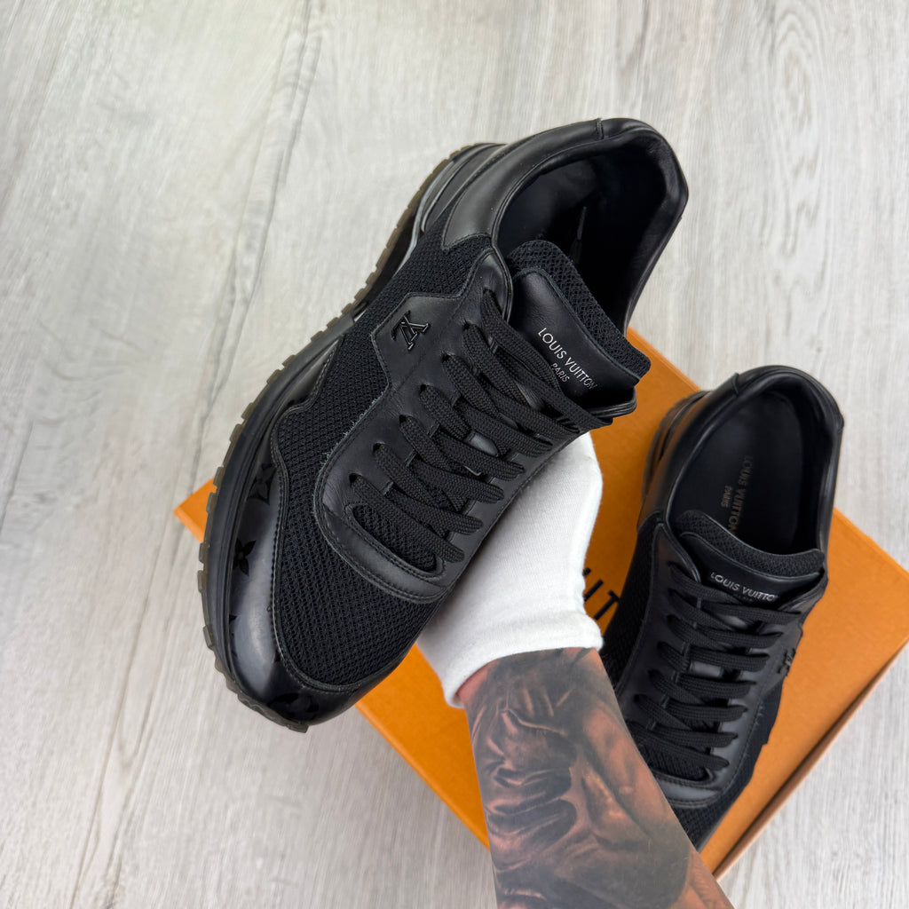 Louis Vuitton Men’s Black Monogram Leather Sneakers - Uk 8 (Fit 8.5)
