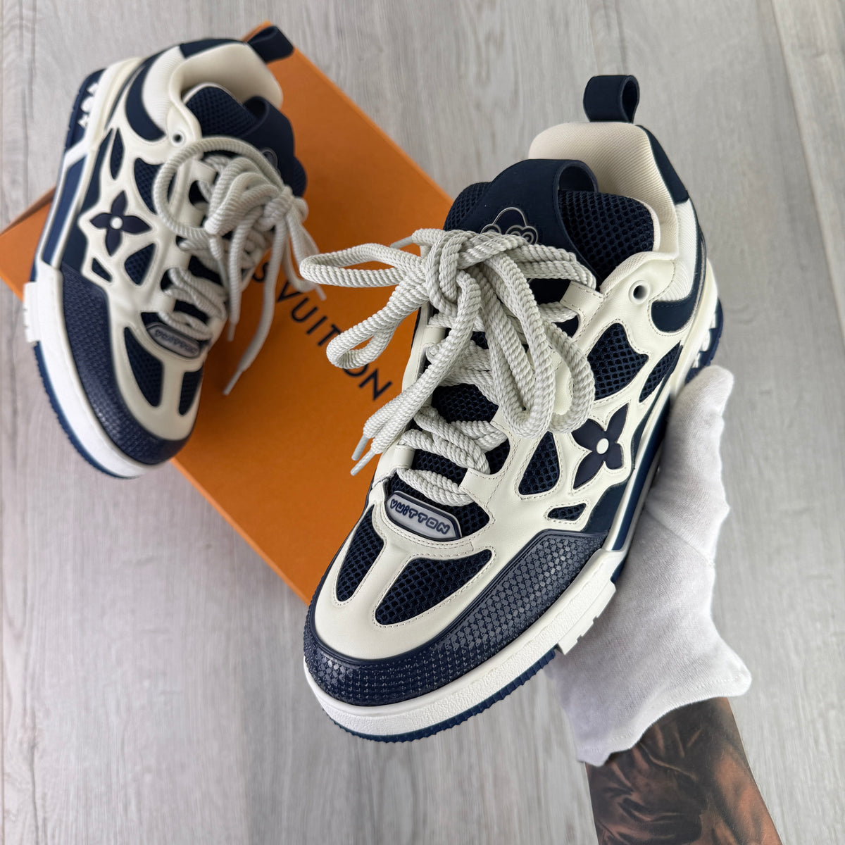 Louis Vuitton Men’s Navy & White Skate Trainers - Uk 8 (Fit 8.5/9)