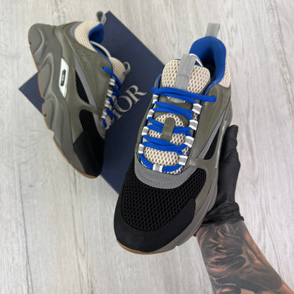 Dior B22 Men’s Khaki & Blue Trainers - 44 (Fit Uk 9/9.5)