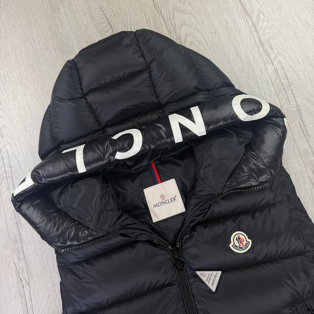 Moncler Men’s Black Montreuil Padded Bodywarmer With Hood - Size 4