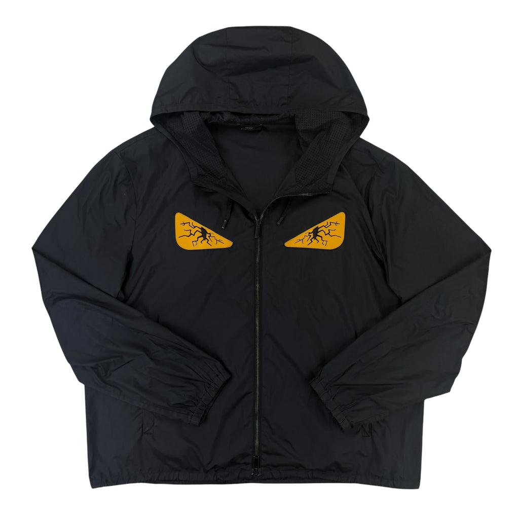 Fendi Men’s Black Zip-up Bug Eyed Windbreaker Jacket - XL