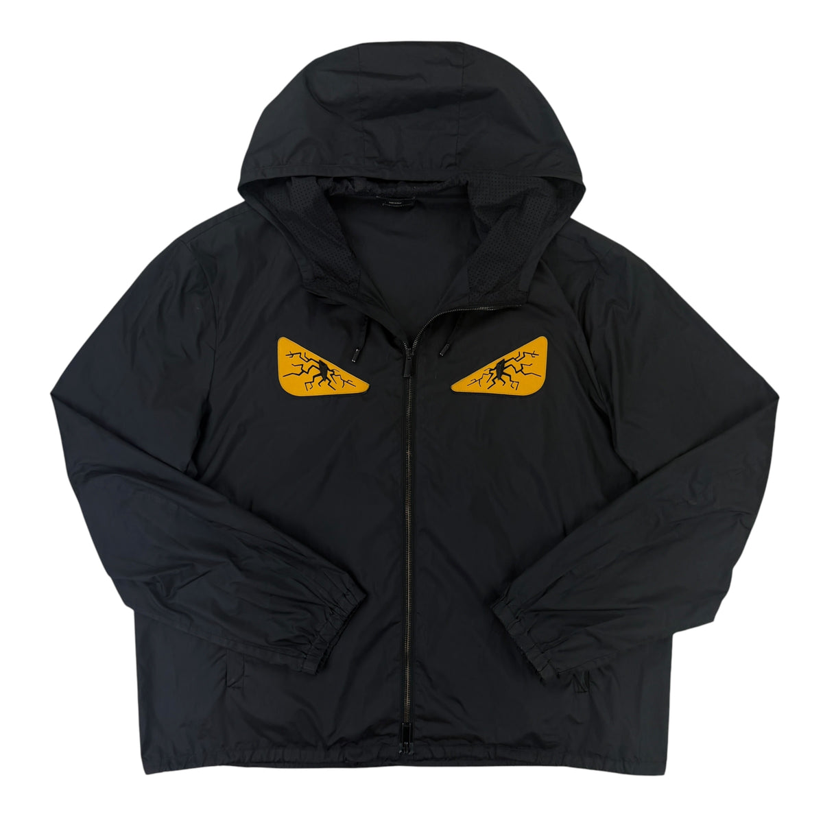 Fendi Men’s Black Zip-up Bug Eyed Windbreaker Jacket - XL