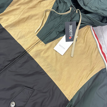 Gucci GG Jacquard Logo & Web Stripe Nylon Jacket - 48 (Fits Large)