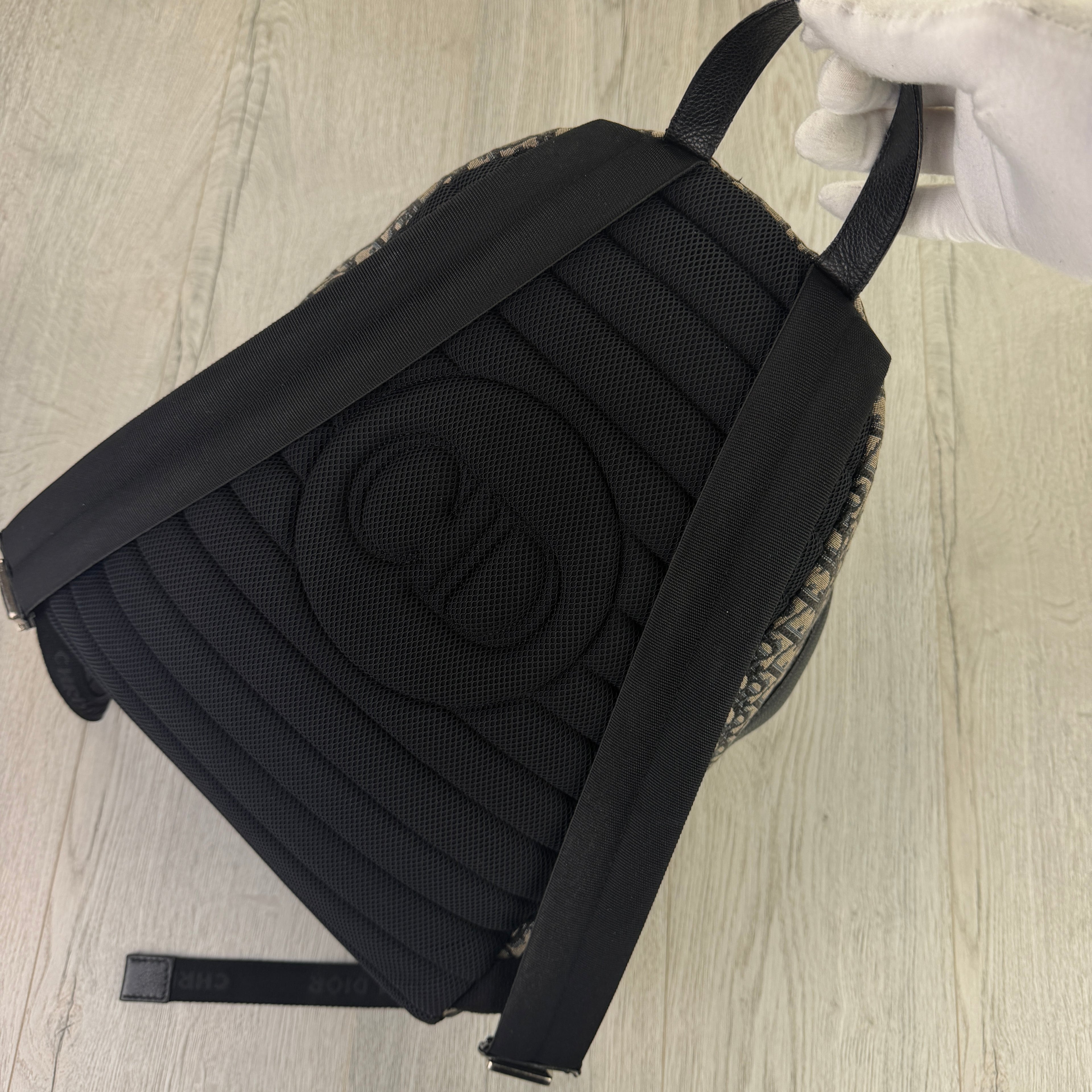 Christian Dior Beige and Black Oblique Jacquard Men’s Backpack