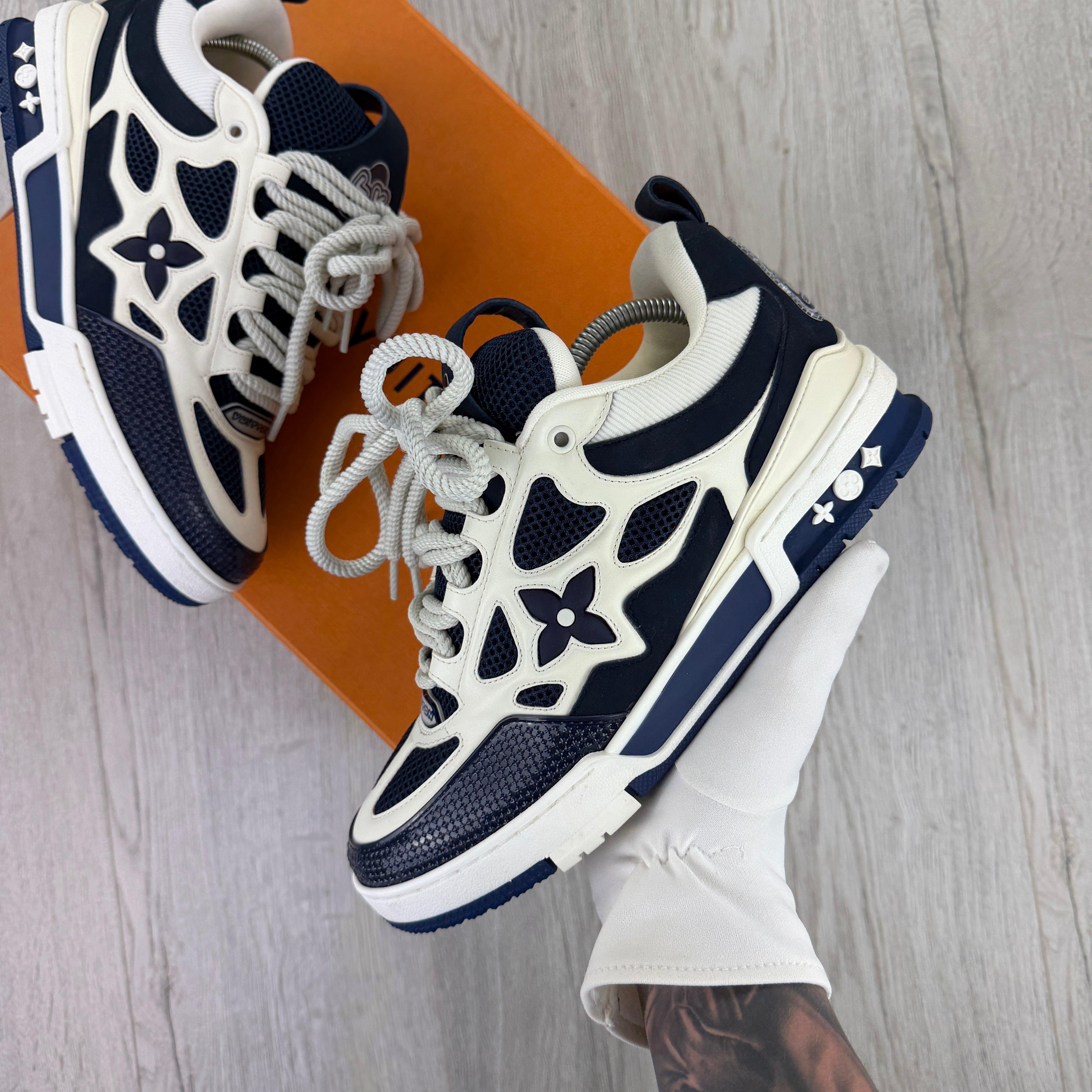 Louis Vuitton Men’s Navy & White Skate Trainers - Uk 7 (Fit Uk 8)