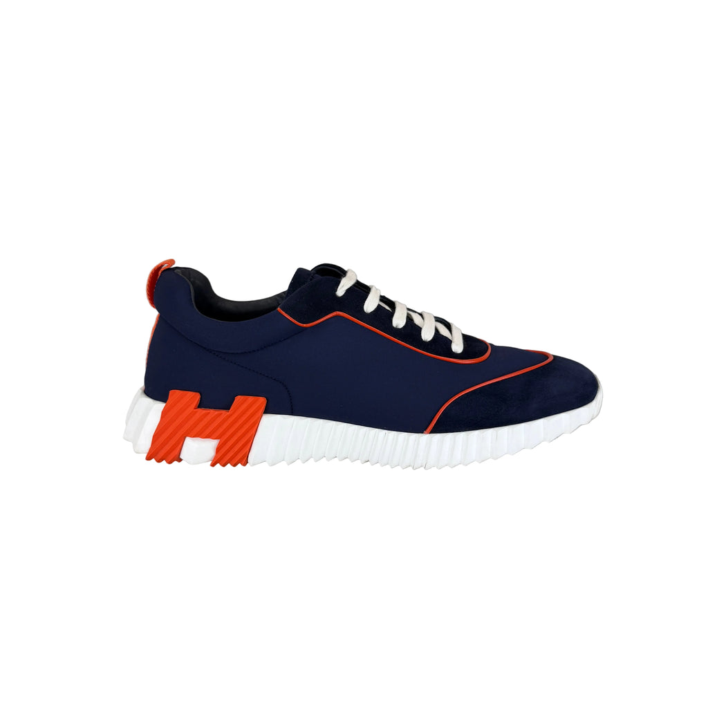 Hermes Men’s Navy Orange Bouncing Sneakers - 45 (Fit Uk 11)