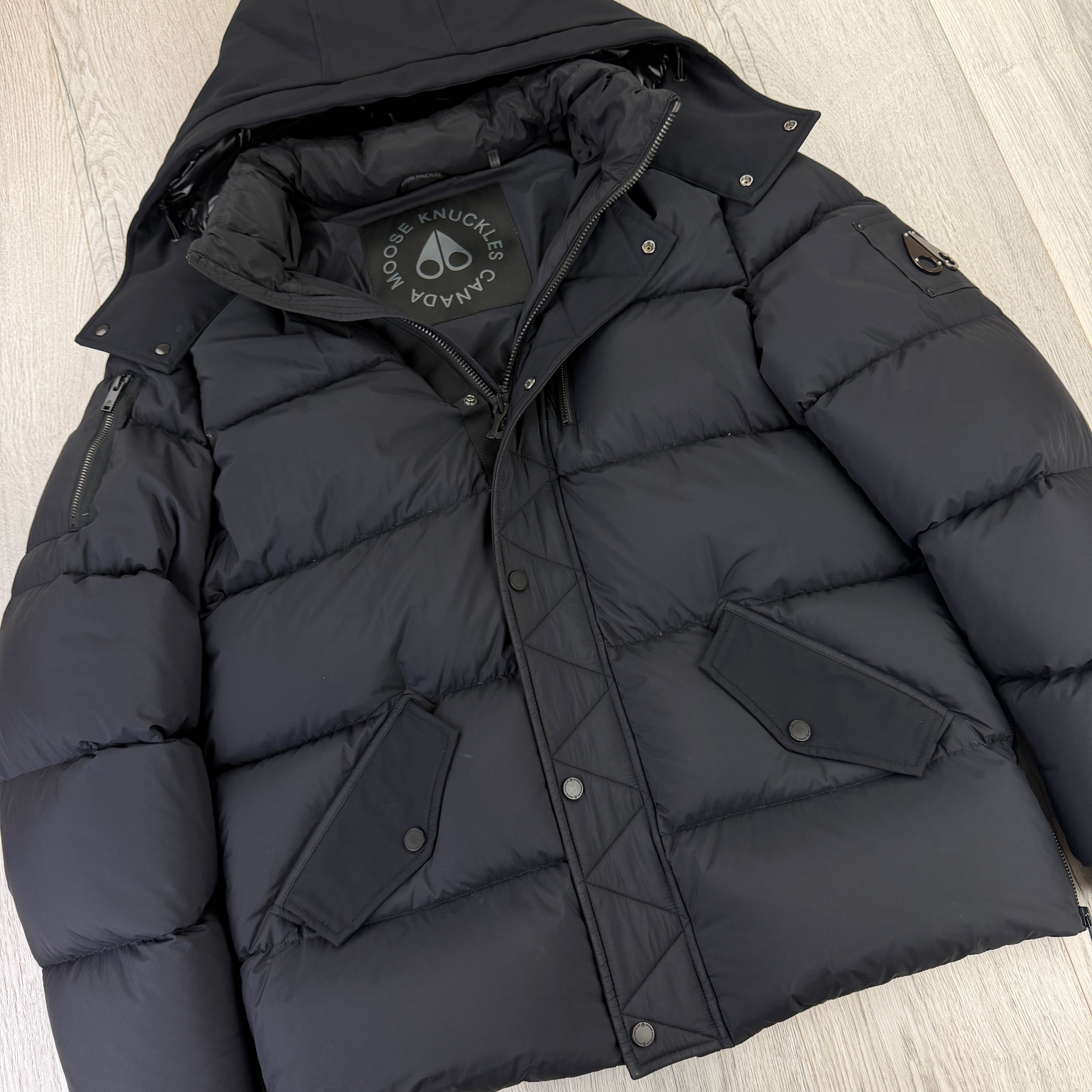 Moose Knuckles Men’s Black Down Jacket - Medium