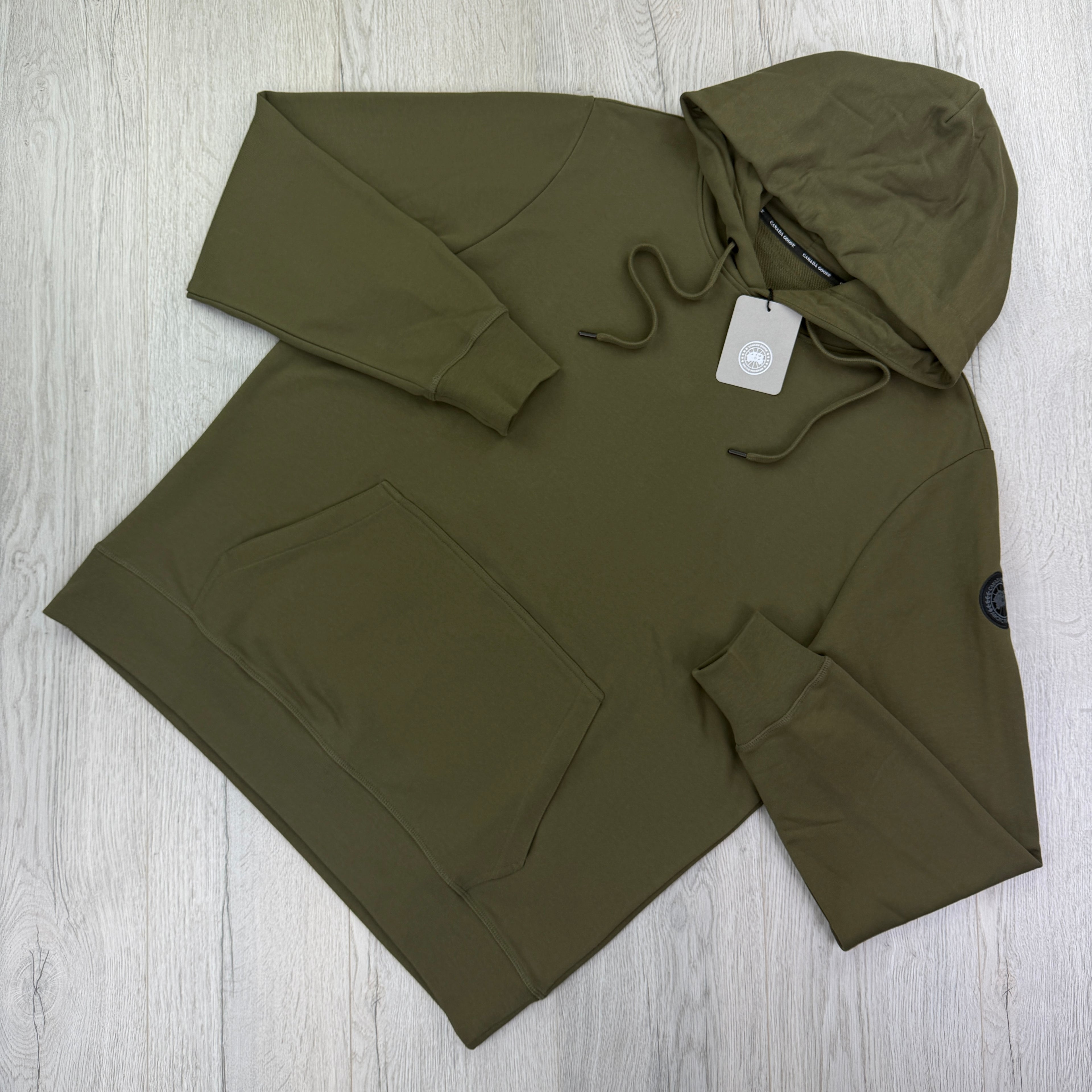 Canada Goose Men’s Black Badge Khaki Pullover Hoodie - XL