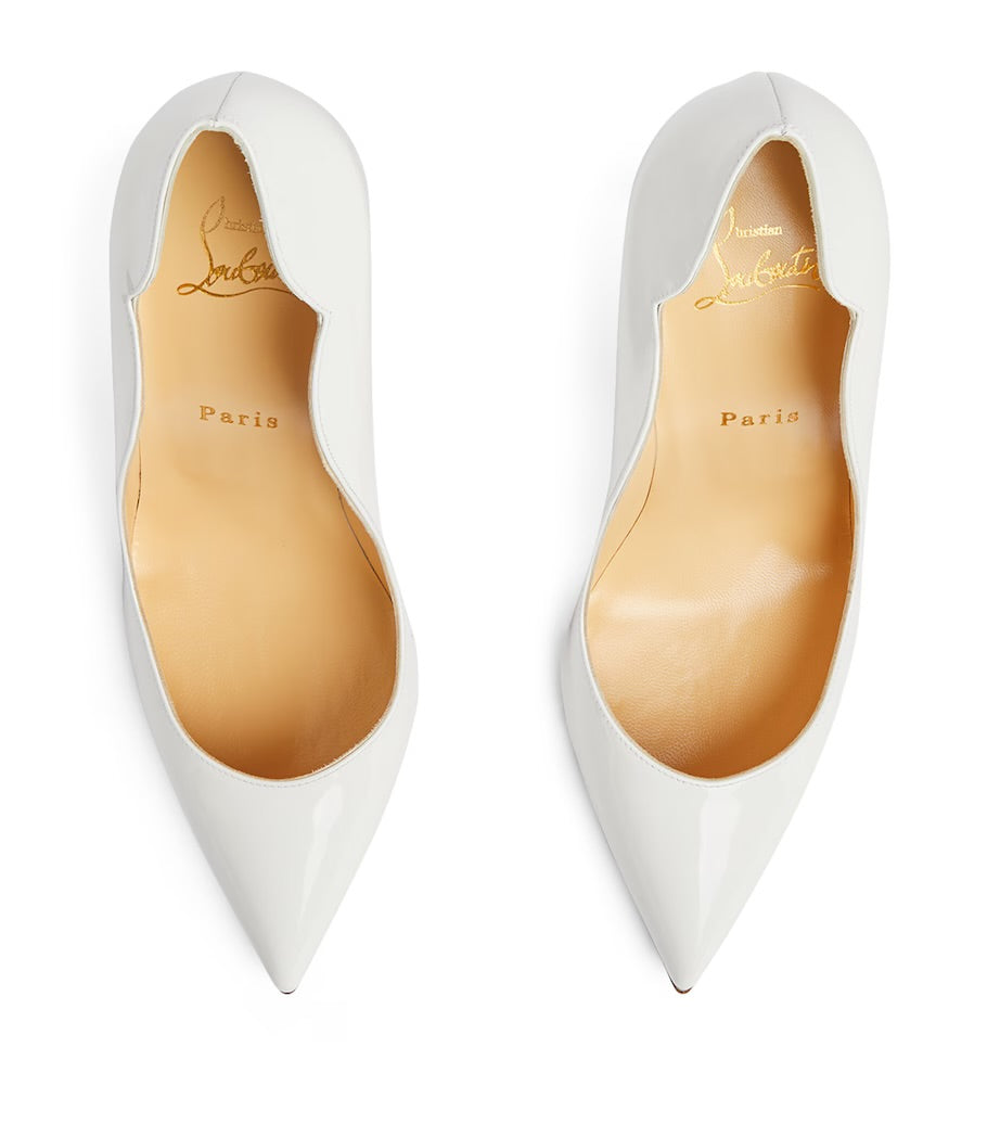Christian Louboutin Women’s White Kate 120 Patent Leather Pumps