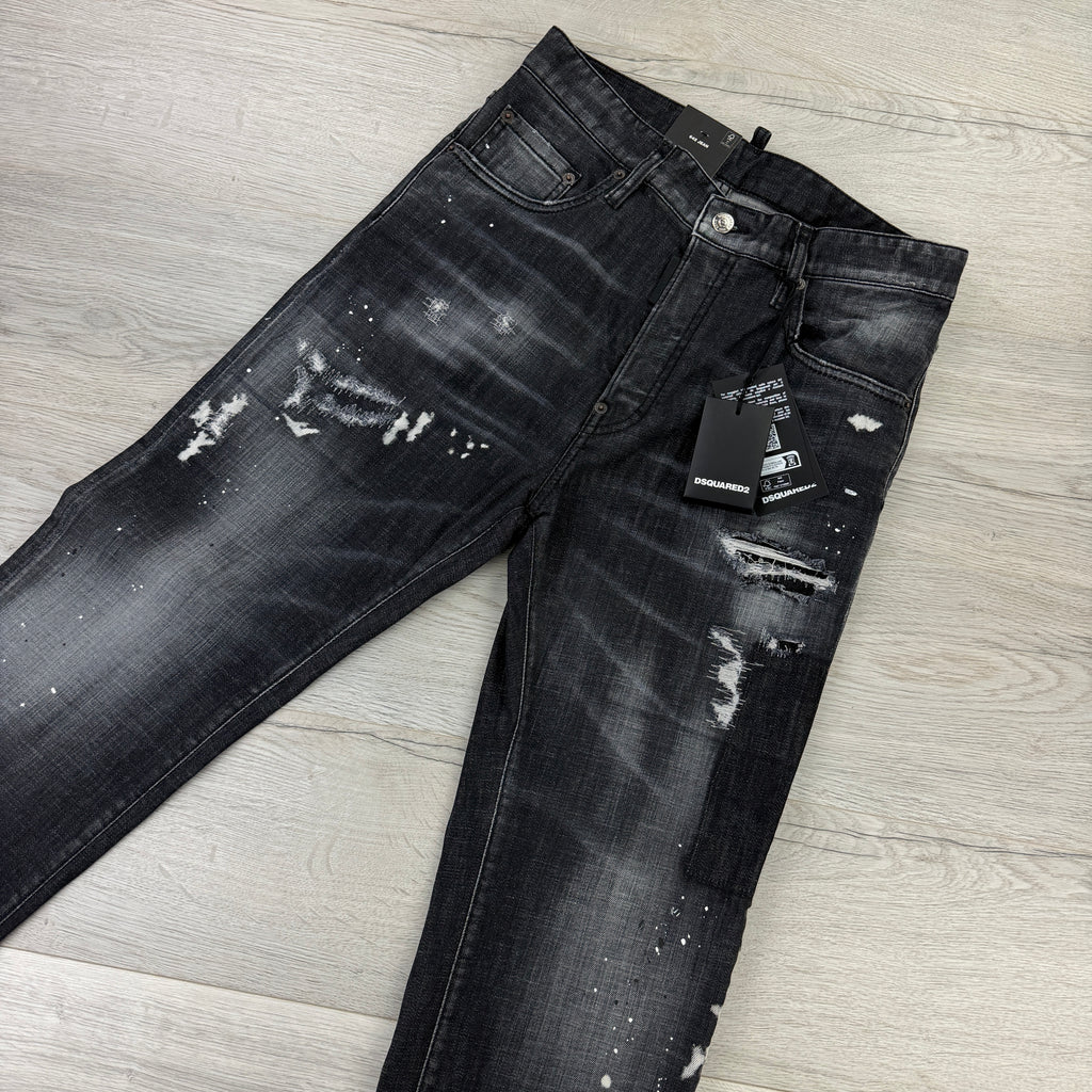 Dsquared2 Men’s Black Distressed Ripped Jeans - 46 (Uk 30/32)