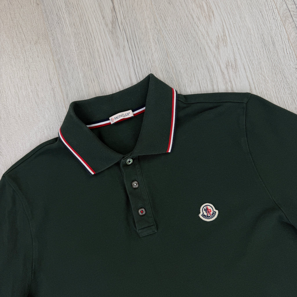 Moncler Men’s Green Polo Shirt - Large Slim