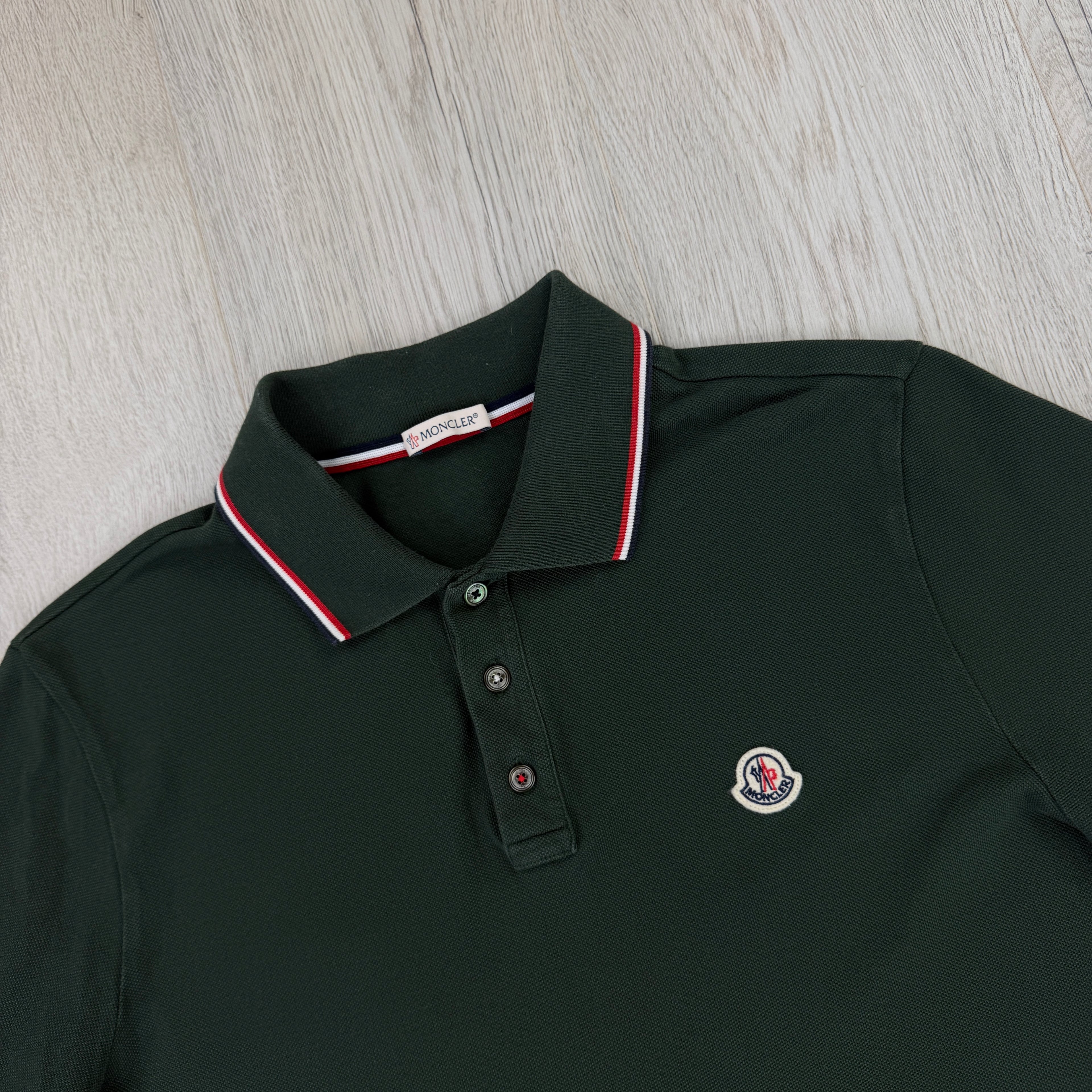 Moncler Men’s Green Polo Shirt - Large Slim