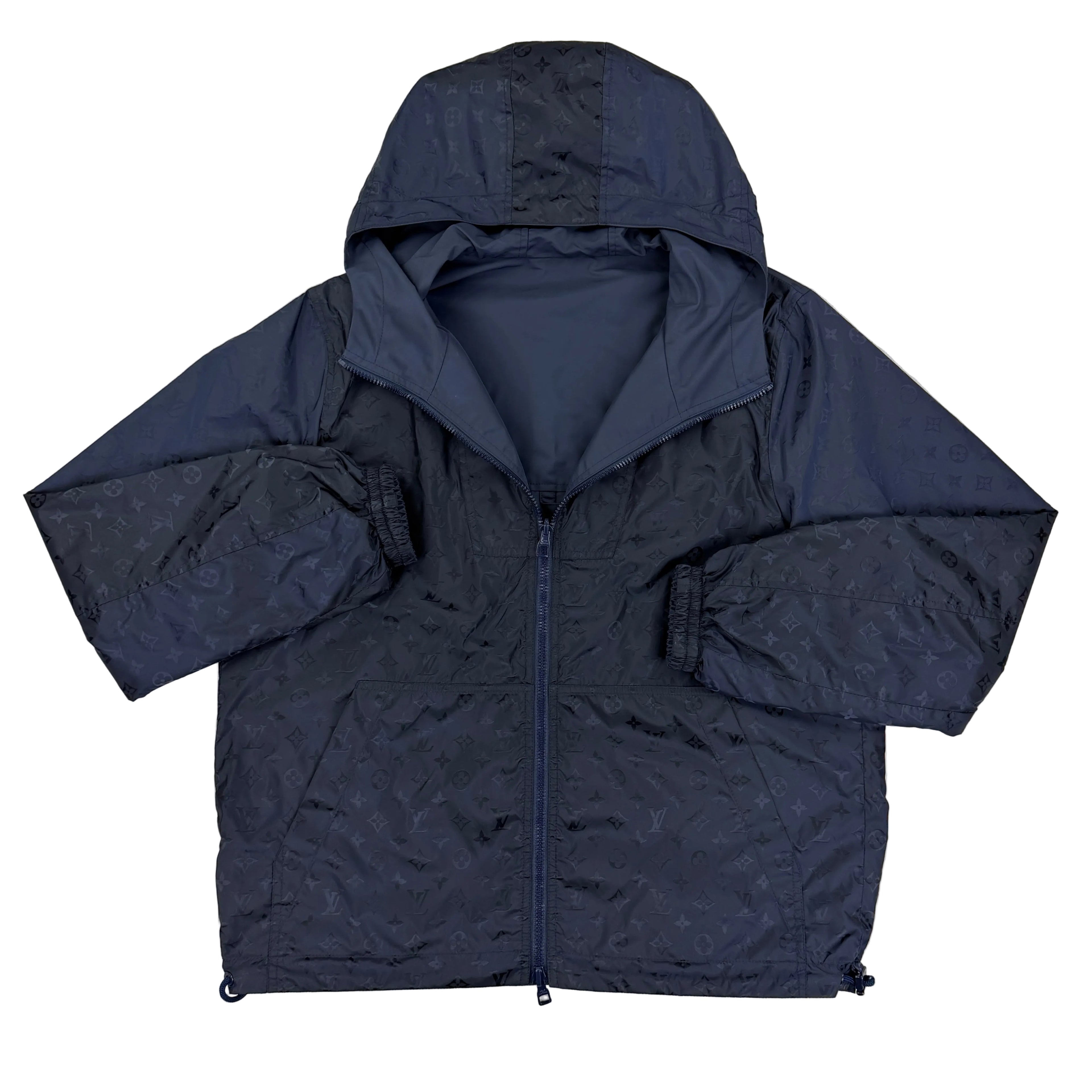 Louis Vuitton Men’s Monogram Reversible Navy Windbreaker Jacket - Size 48