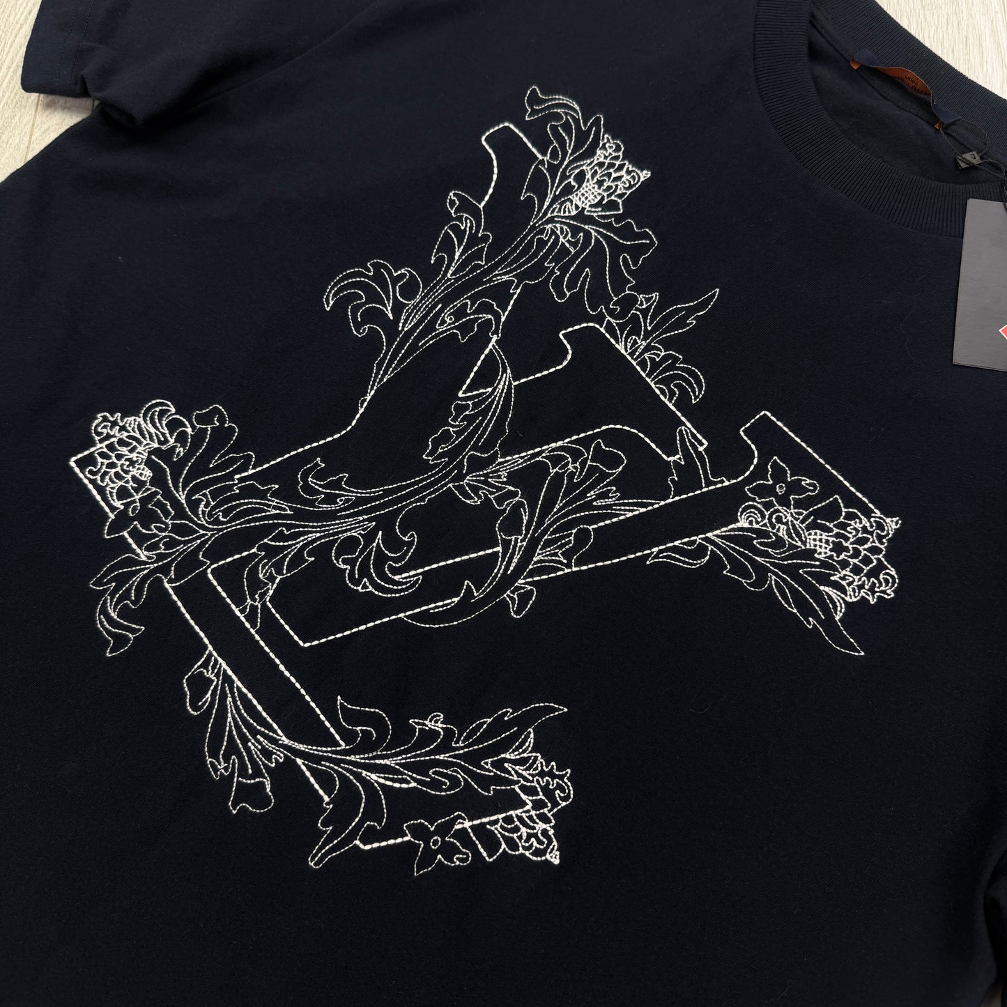 Louis Vuitton Men’s Navy Embroidered Logo T-shirt - Small