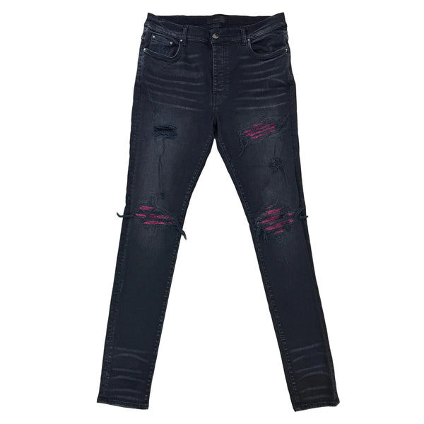 Amiri Men’s MX1 Aged Black Distressed Jeans - Uk 36