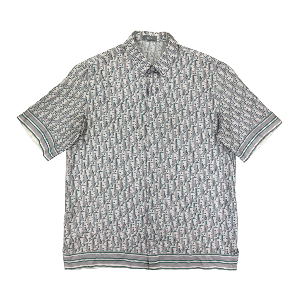 Dior Oblique Men’s Button-up Short Sleeve Silk Shirt - 38 (Fit Small/Medium)