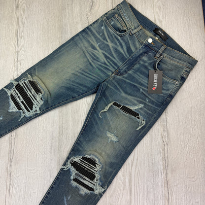 Amiri Men’s Blue MX1 Distressed Ripped Jeans - Uk 32