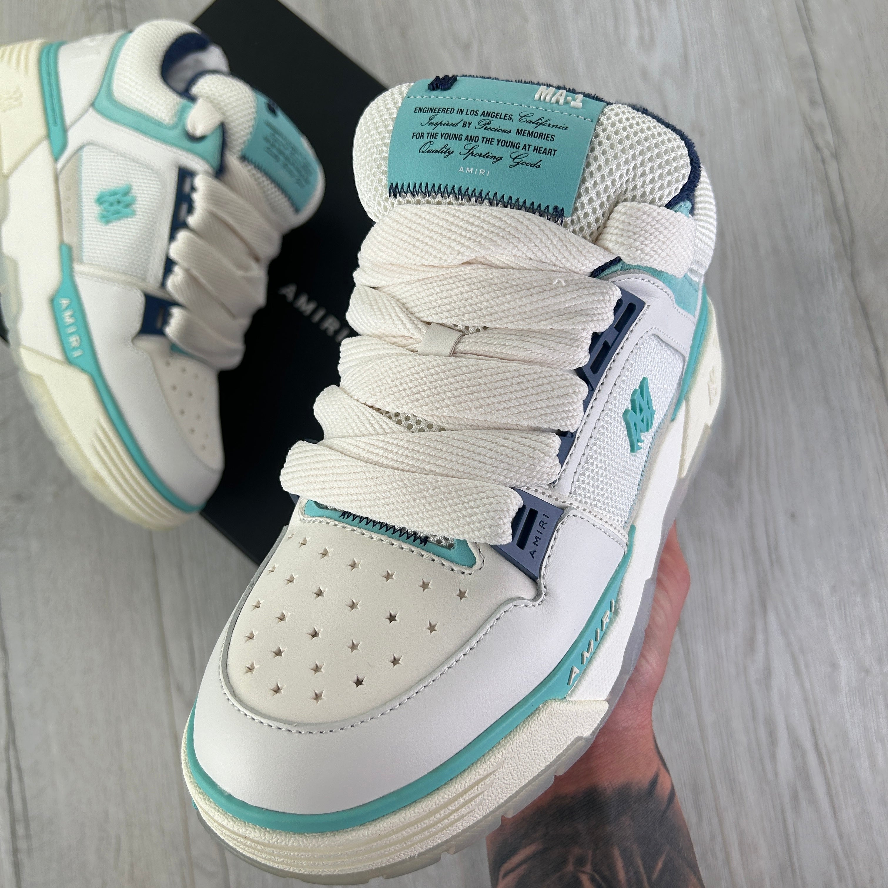 Amiri MA-1 Men’s Turquoise & White Trainers