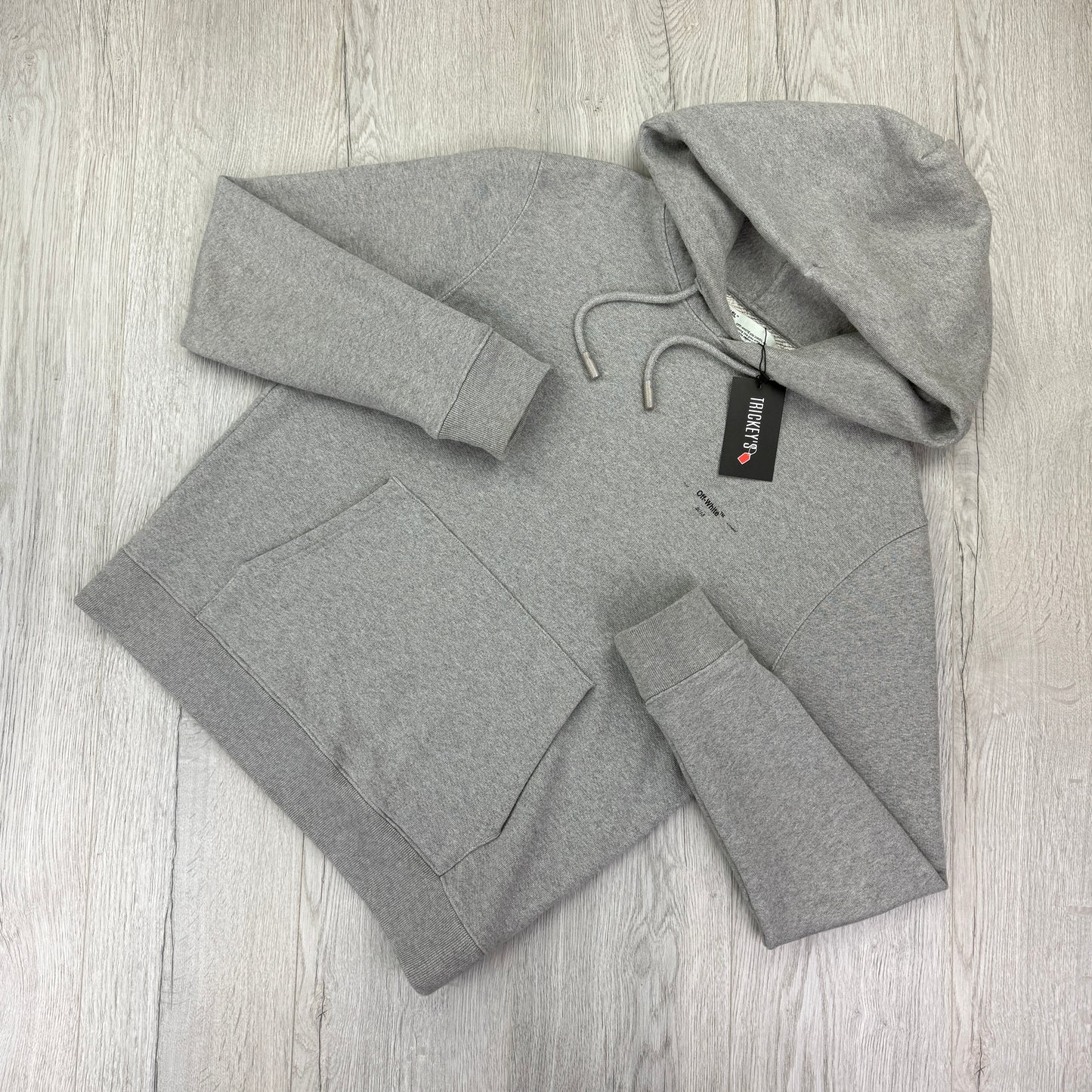 Off-white Men’s Grey Pullover Hoodie - Medium