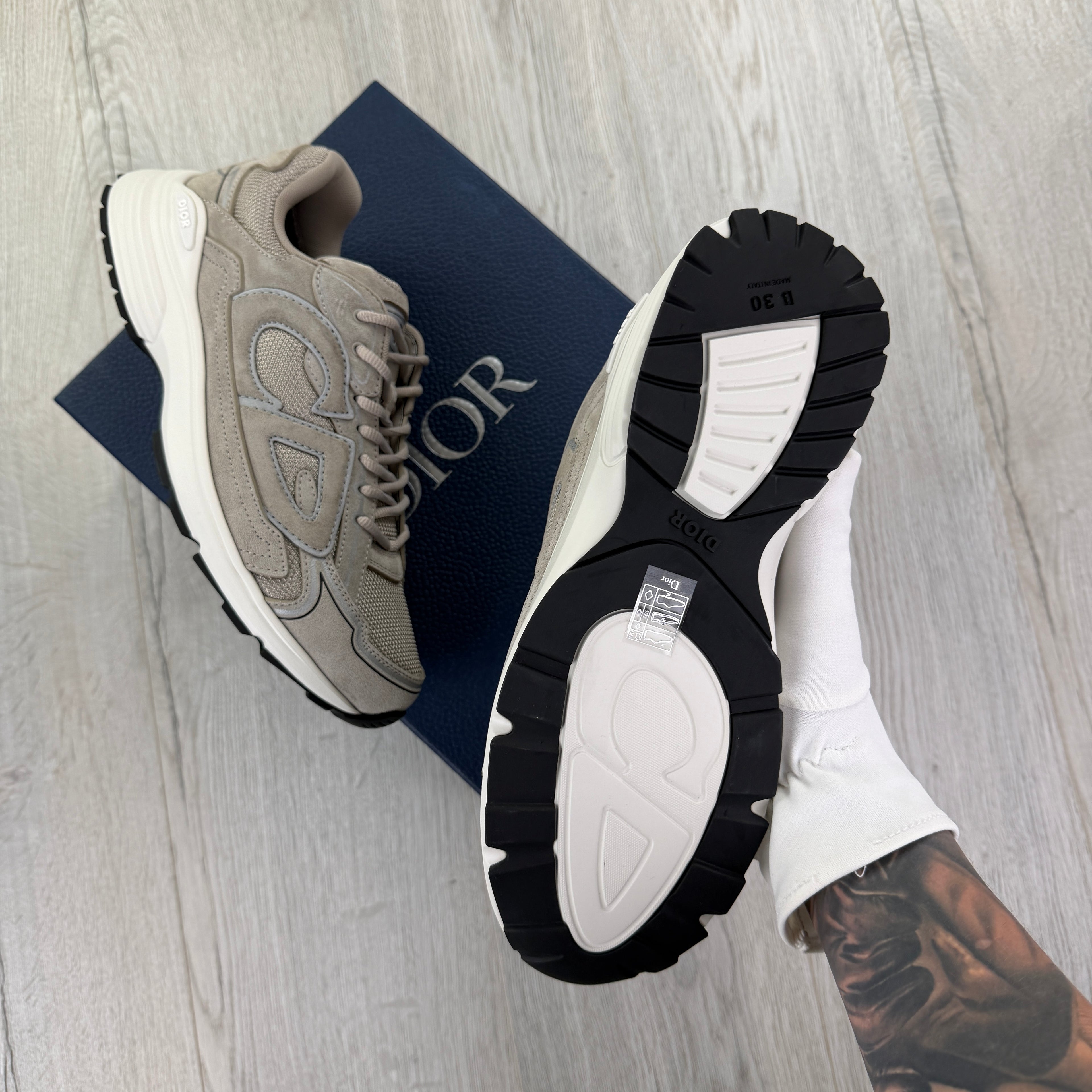 Dior B30 Men’s Full Suede Grey Trainers - 43.5 (Uk 9.5)
