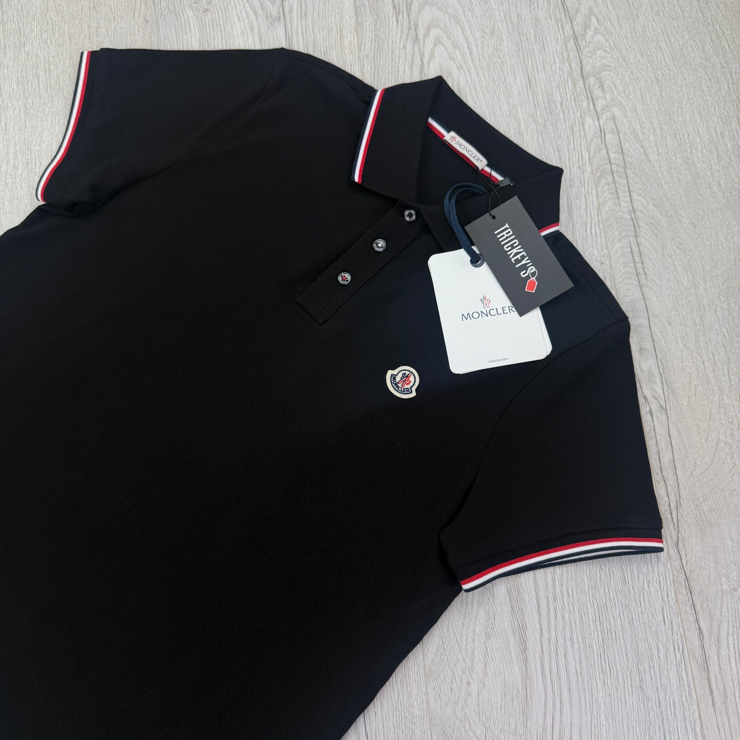 Moncler Men’s Black Slim Polo Shirt - Small