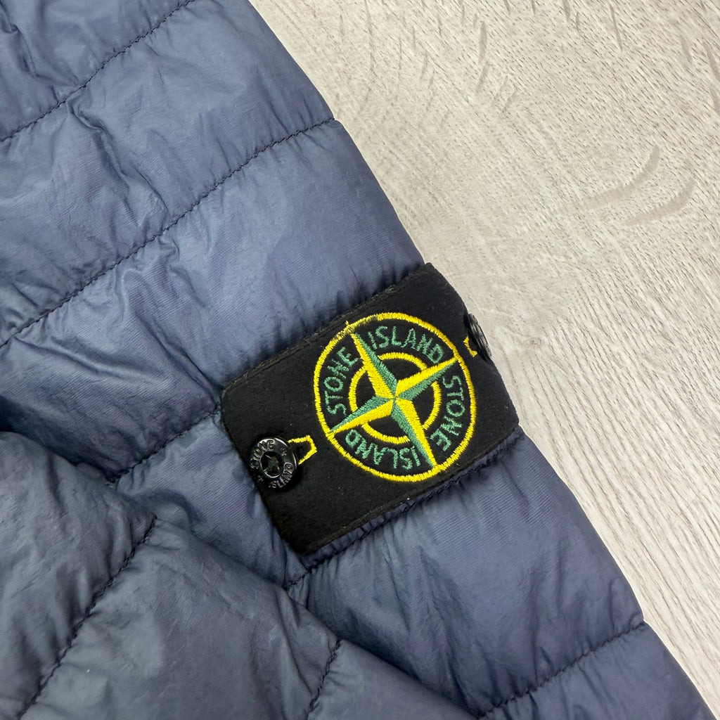 Stone Island Men’s Zip-up Padded Blue Overshirt - Medium