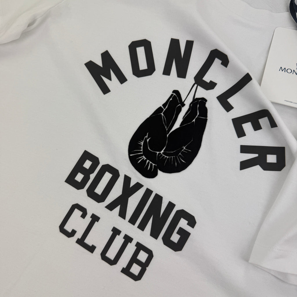 Moncler Men’s ‘Boxing Club’ White T-shirt - Large