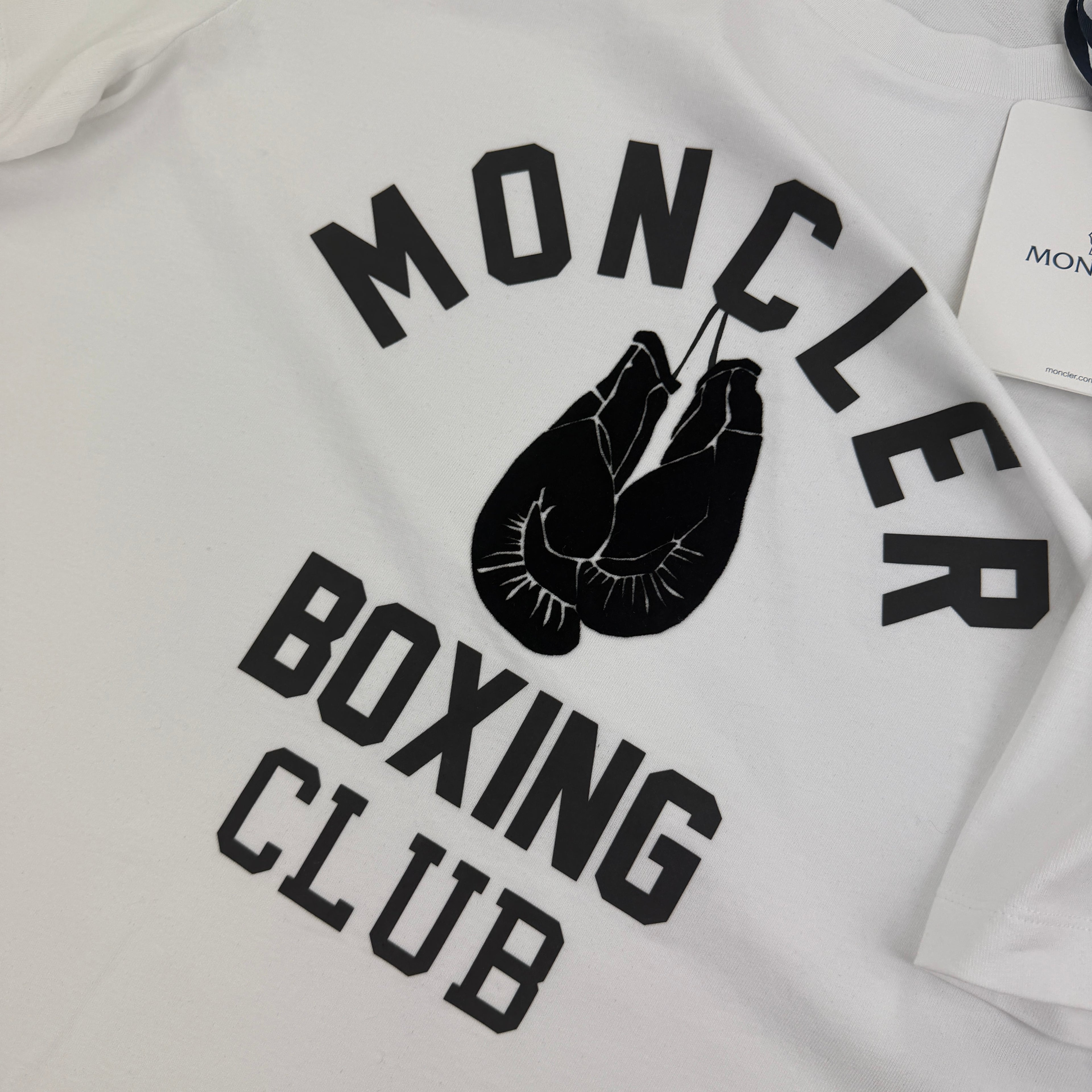 Moncler Men’s ‘Boxing Club’ White T-shirt - Large