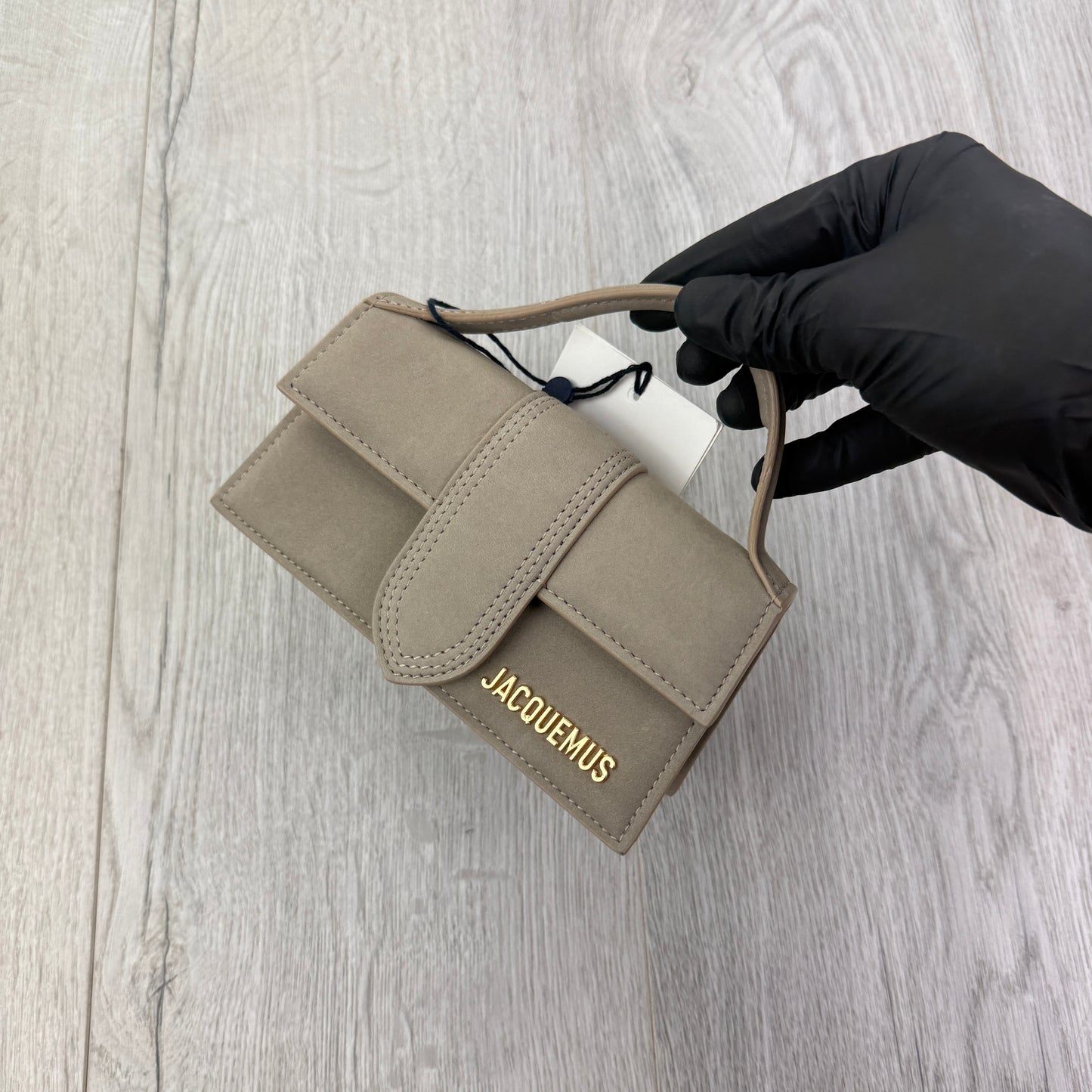 Jacquemus Women’s Beige Suede Mini Bambino Bag