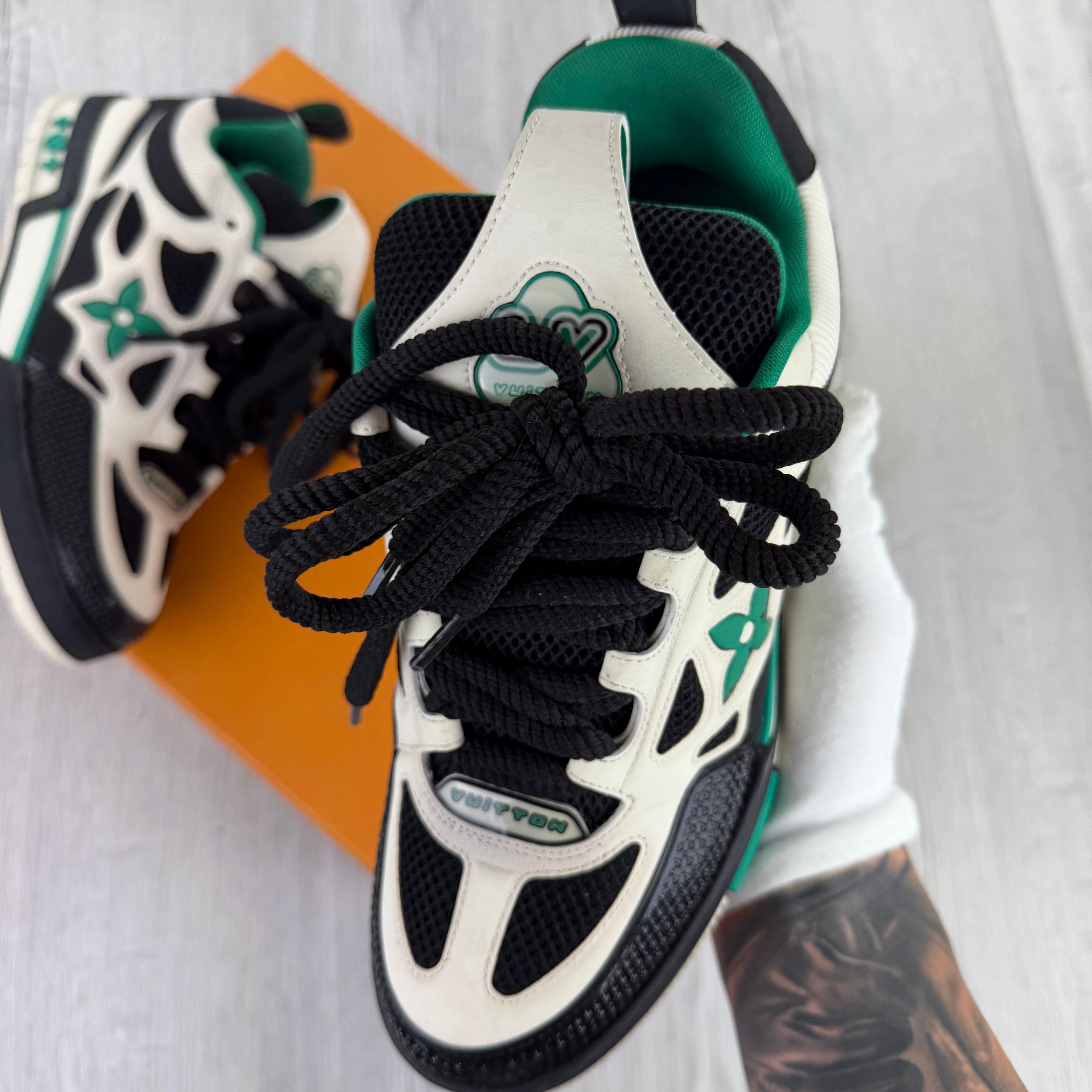 Louis Vuitton Men’s Black & Green Skate Trainers - Uk 7 (Fit Uk 8)