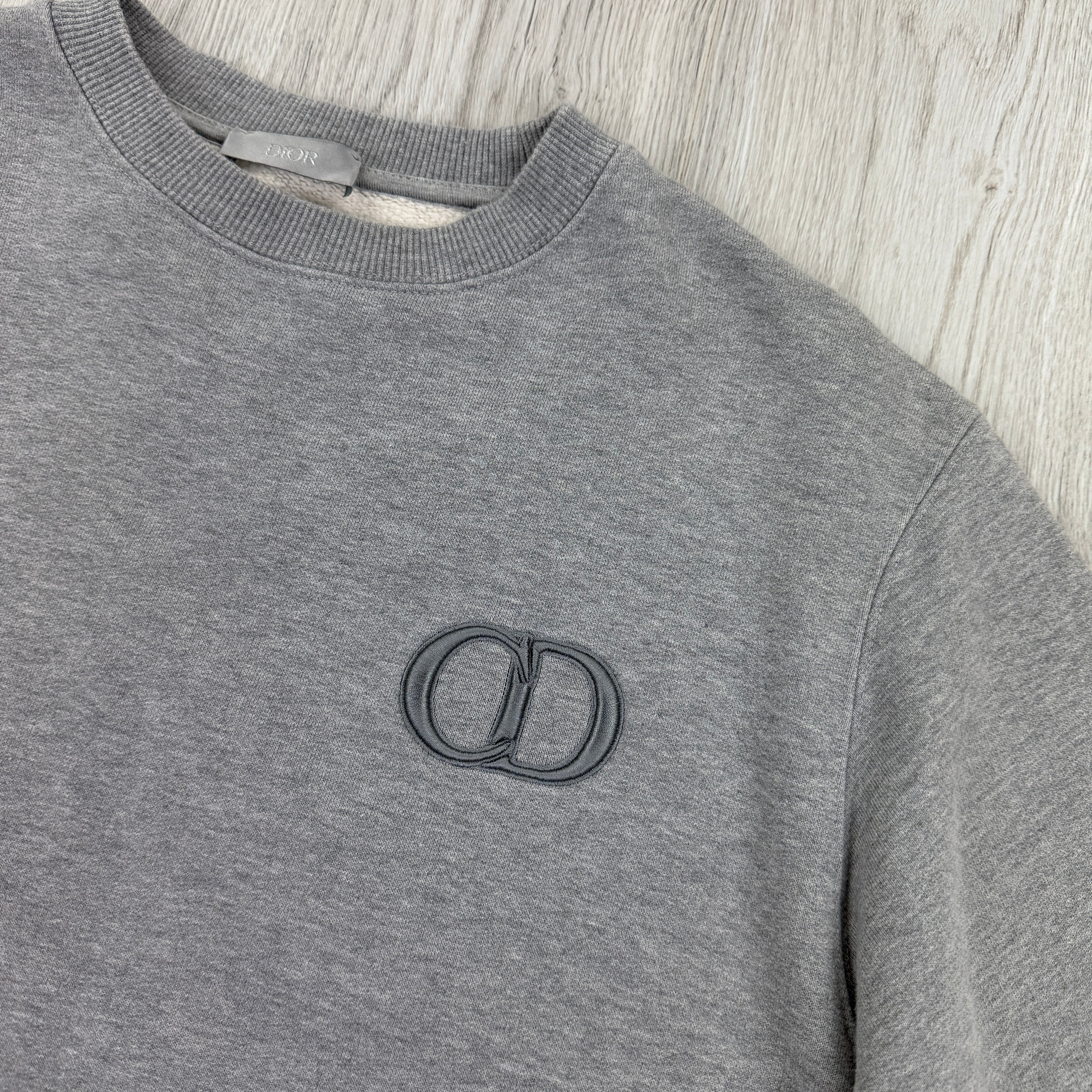 Christian Dior Men’s Grey Crewneck Jumper - Medium Slim