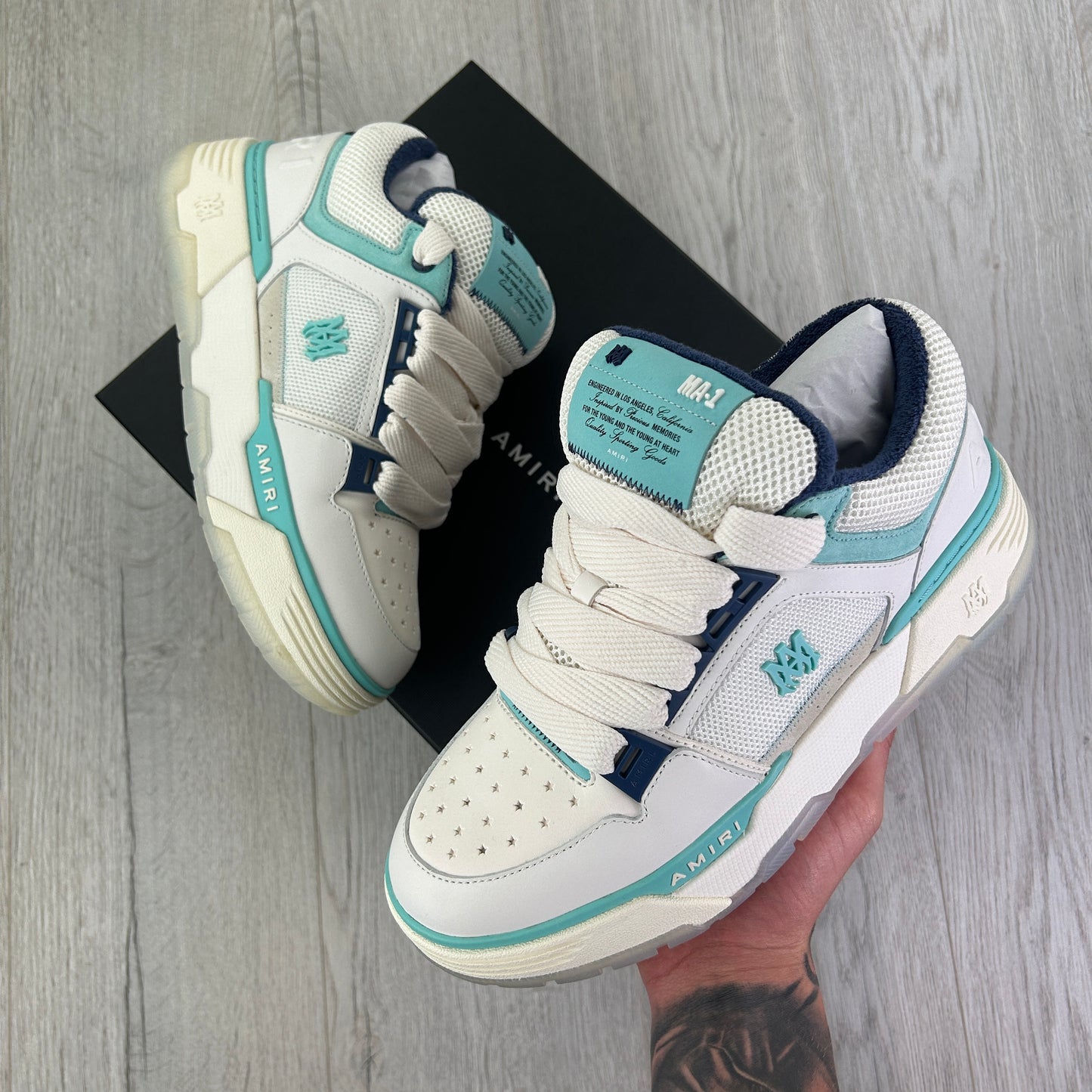 Amiri MA-1 Men’s Turquoise & White Trainers