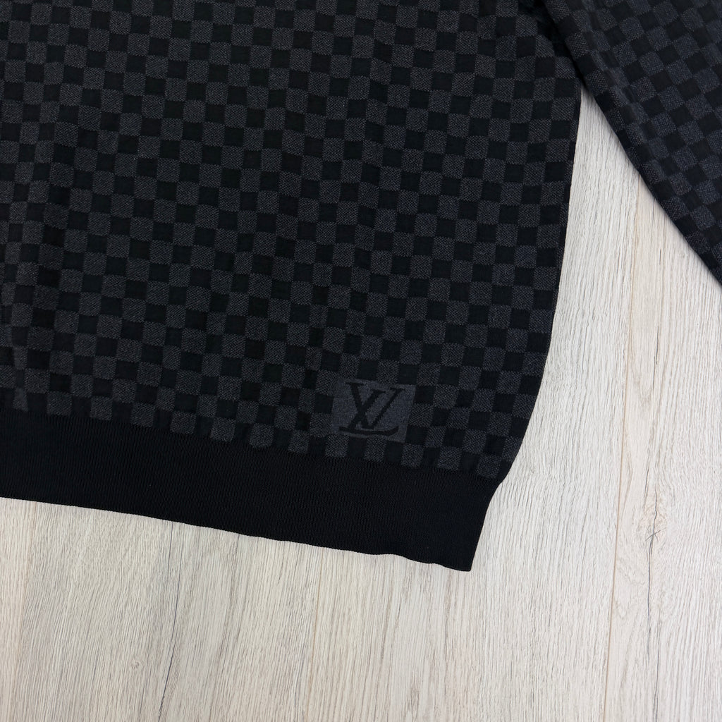 Louis Vuitton Men’s Damier Print Crewneck Jumper - Small
