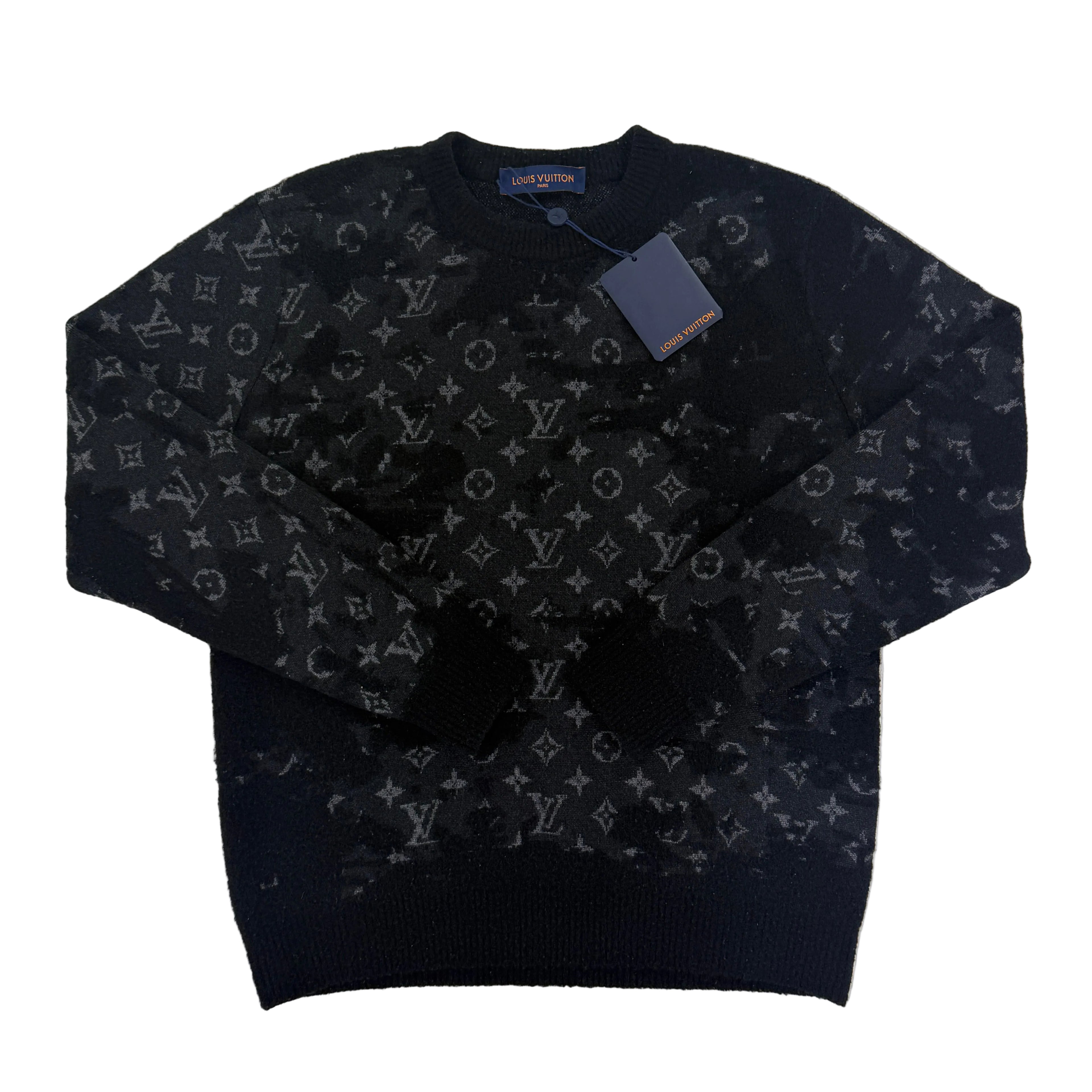 Louis Vuitton Men’s Distressed Monogram Crewneck Jumper - Medium