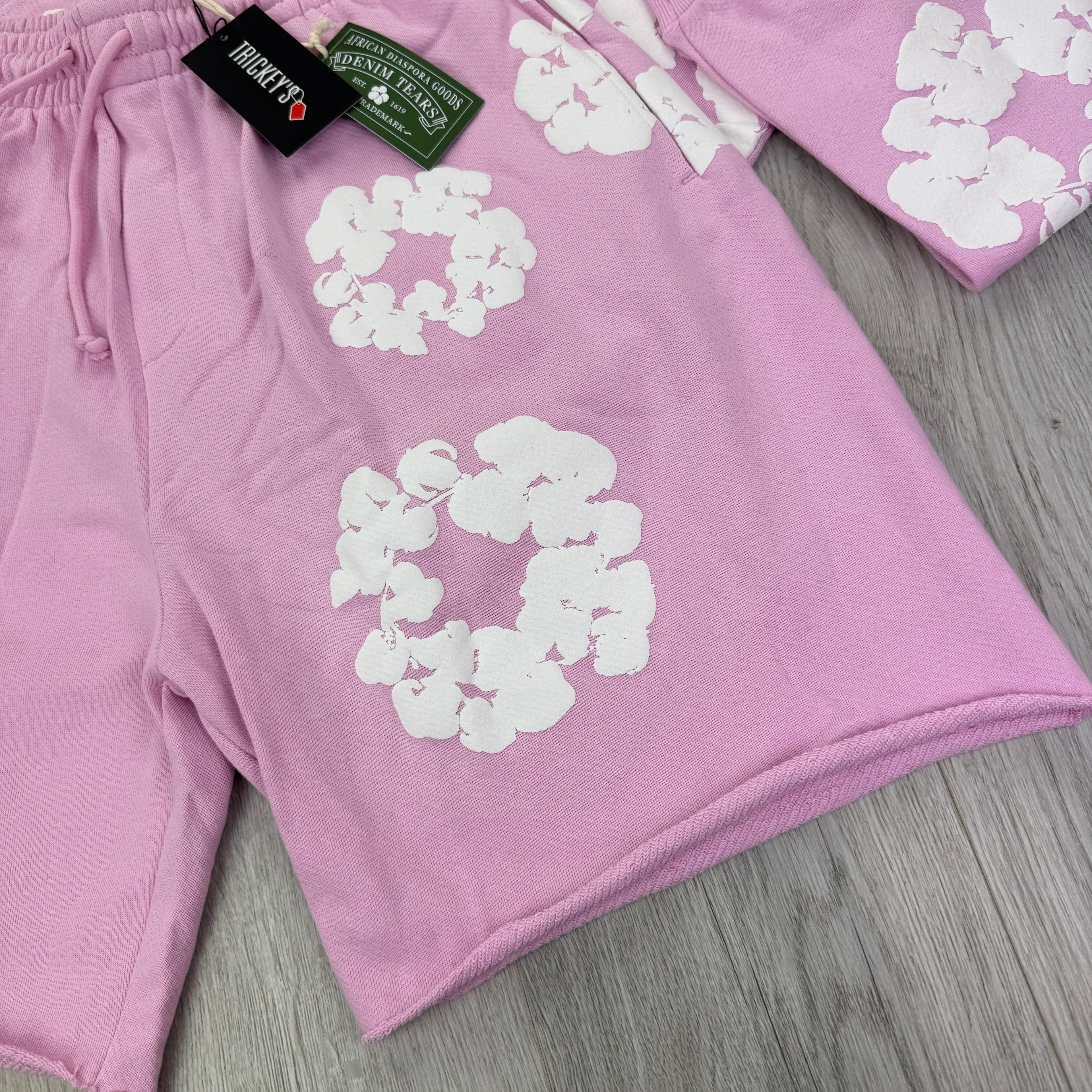 Denim Tears Men’s Pink Shorts & Hoodie Set
