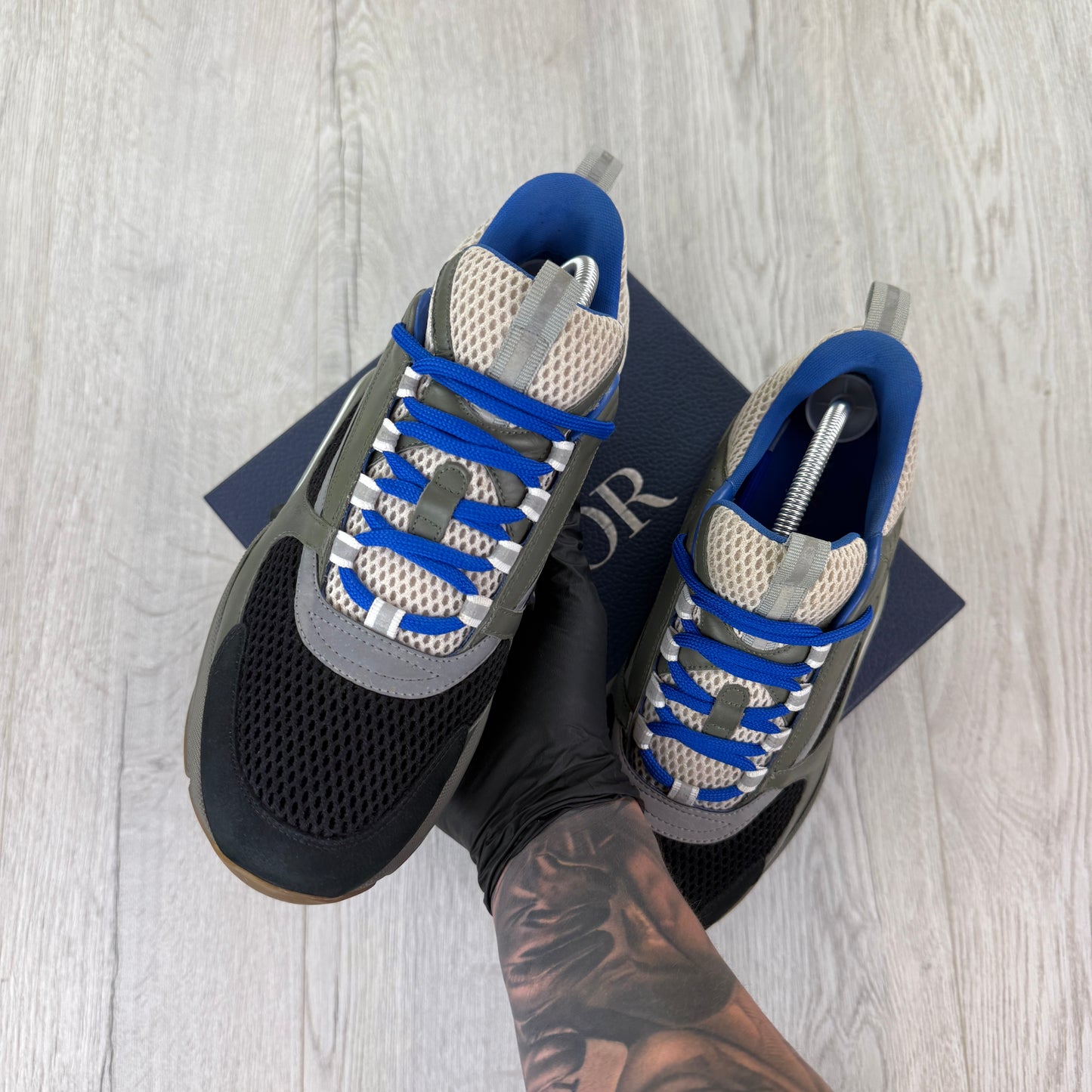 Dior B22 Men’s Khaki & Blue Trainers - 42.5 (Fit Uk 8)