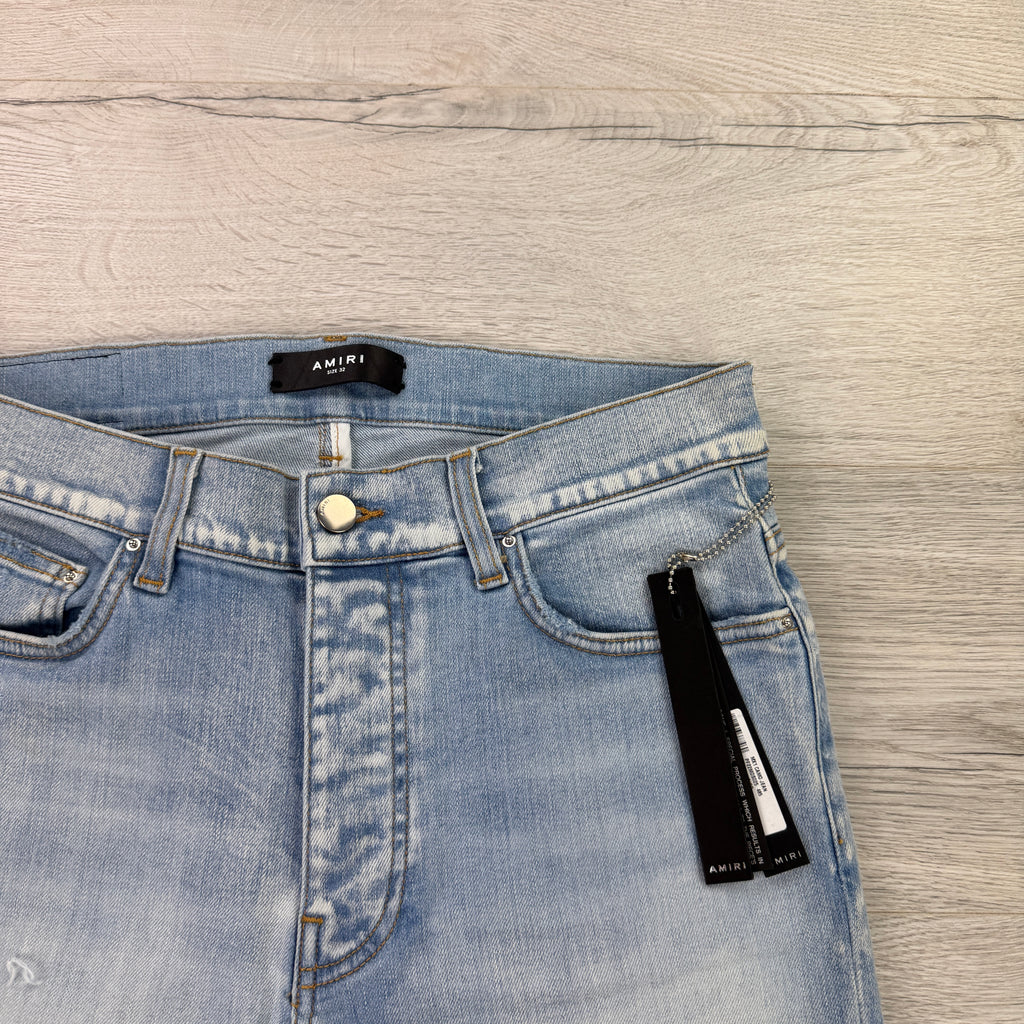 Amiri MX1 Distressed Blue Jeans Camo Patch - Uk 32