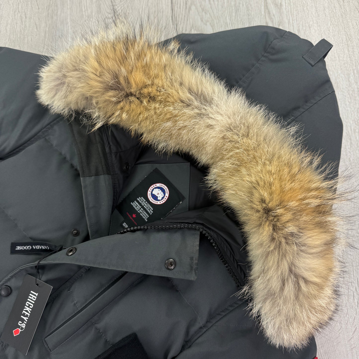 Canada Goose Men’s Graphite Carson Parka Jacket With Fur - XS