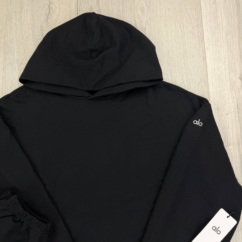 Alo Men’s Black Full Tracksuit Relaxed Fit - Large