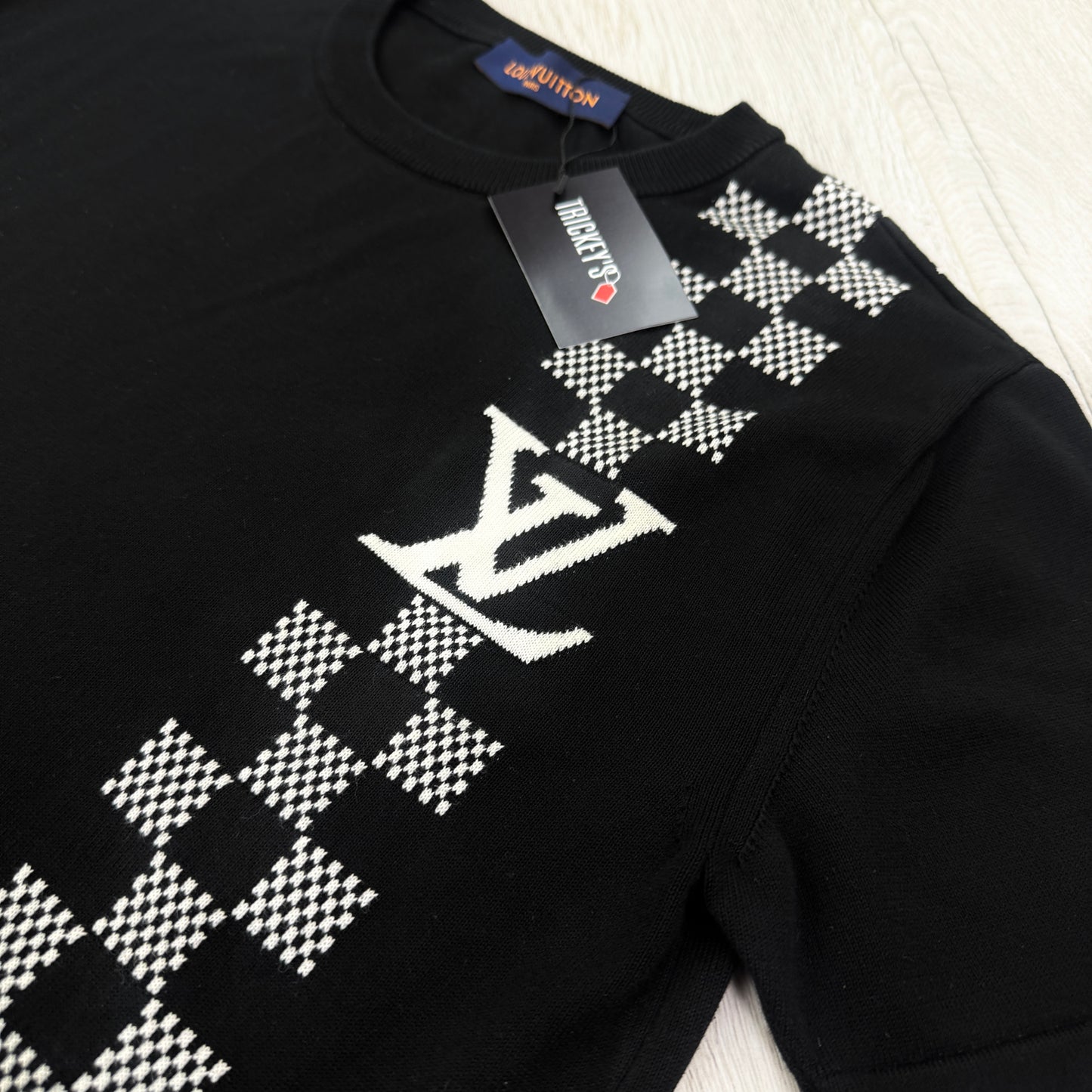 Louis Vuitton Men’s Black SS21 Racing Checked T-shirt - Medium