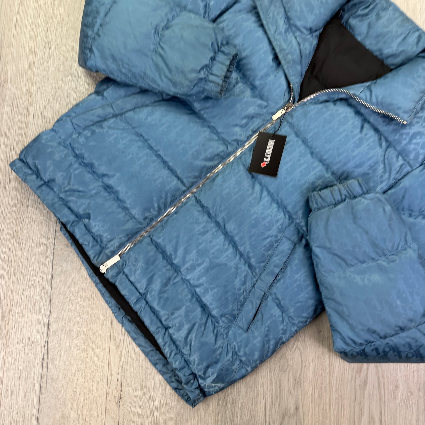 Dior Men’s Baby Blue Zip-up Oblique Down Jacket - 46