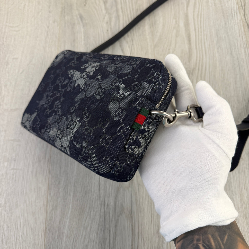 Gucci Men’s Blue Camo GG Monogram Small Side Big