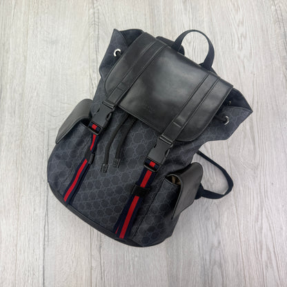 Gucci Black GG Supreme Canvas Sherry Line Backpack