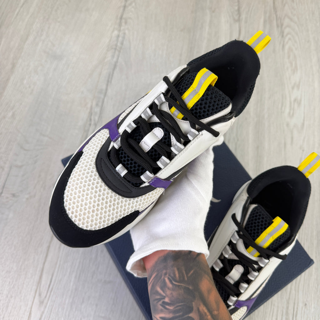 Dior B22 Men’s Purple Yellow White Runners - 42 (Fit Uk 7.5)
