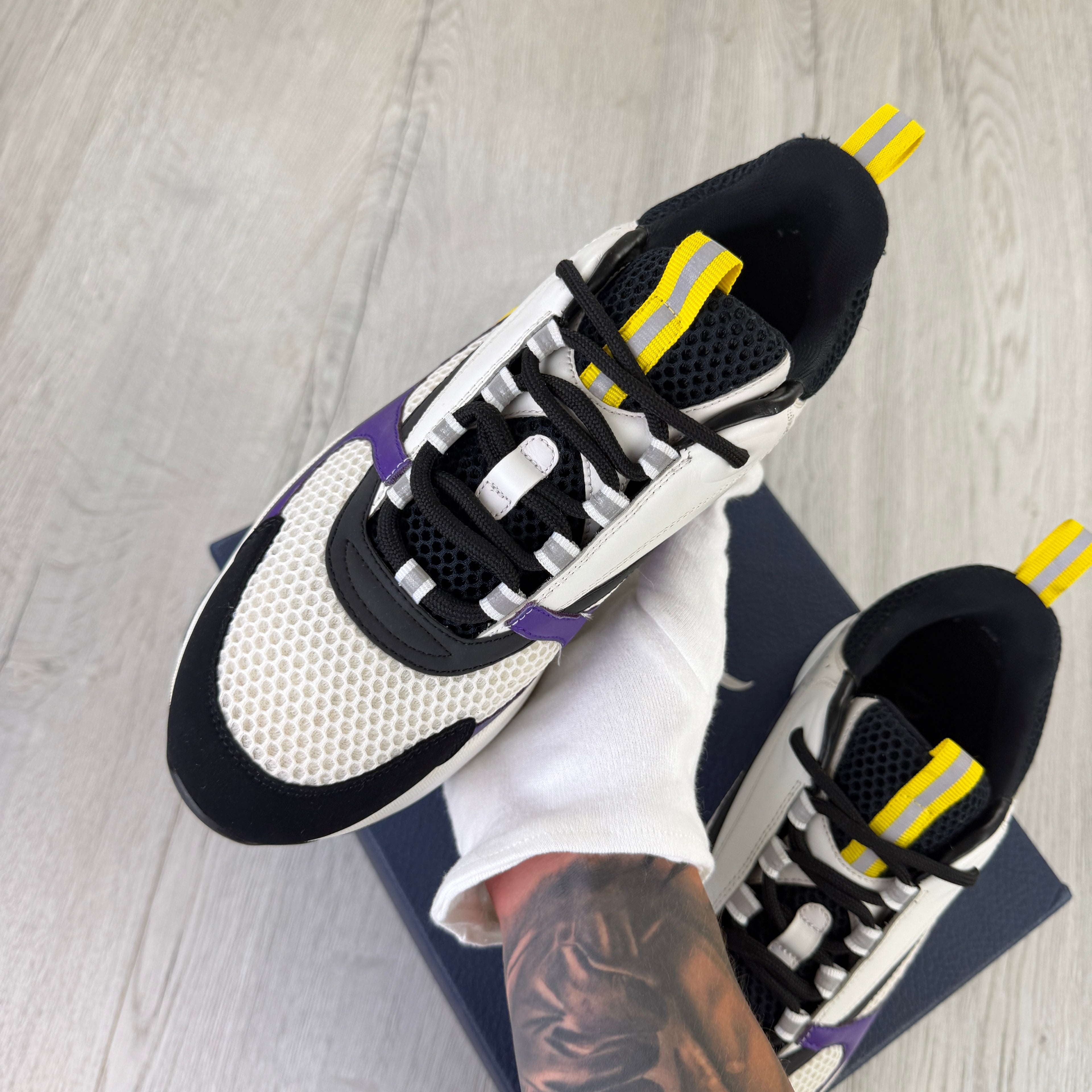 Dior B22 Men’s Purple Yellow White Runners - 42 (Fit Uk 7.5)