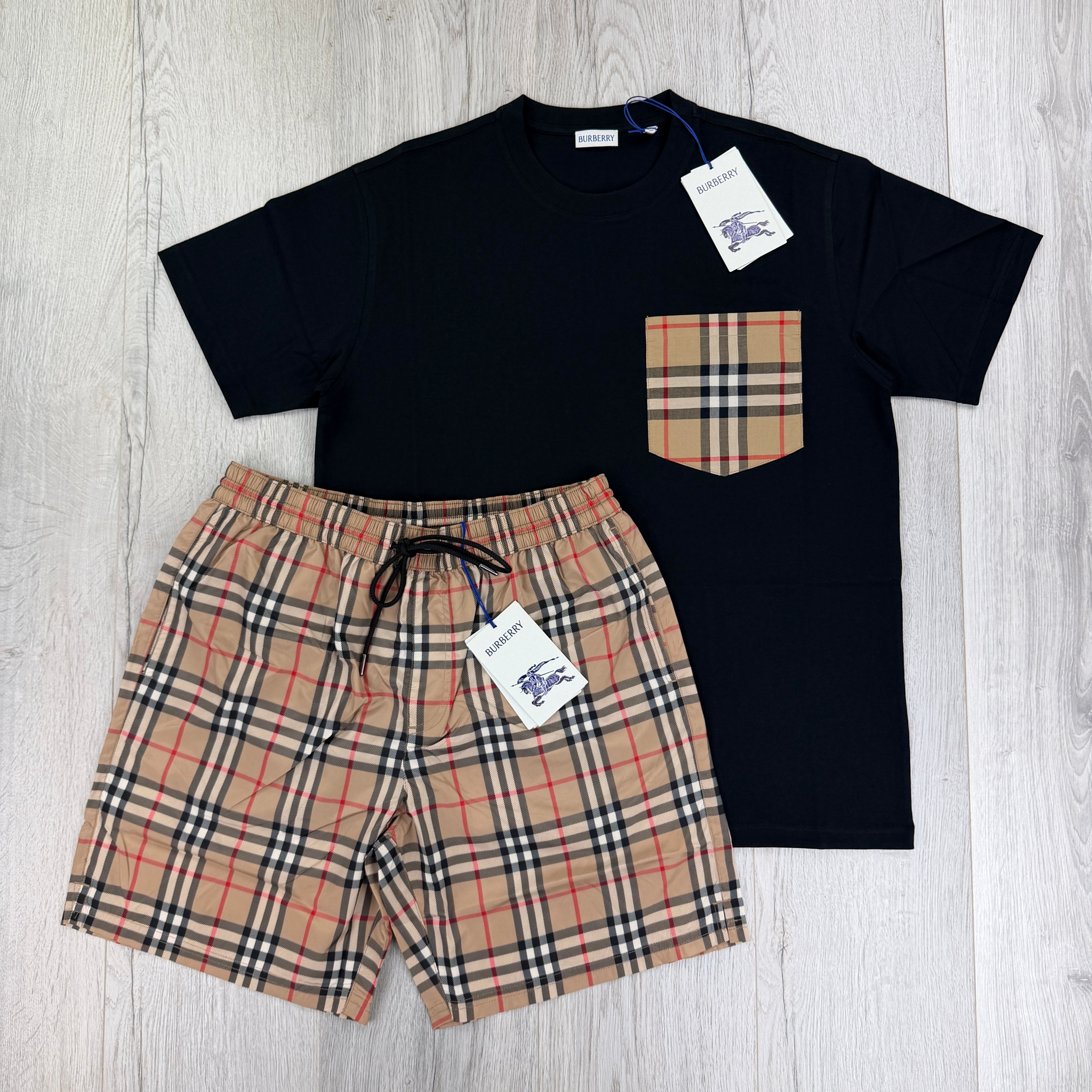 Burberry Men’s Black T-shirt & Shorts Set