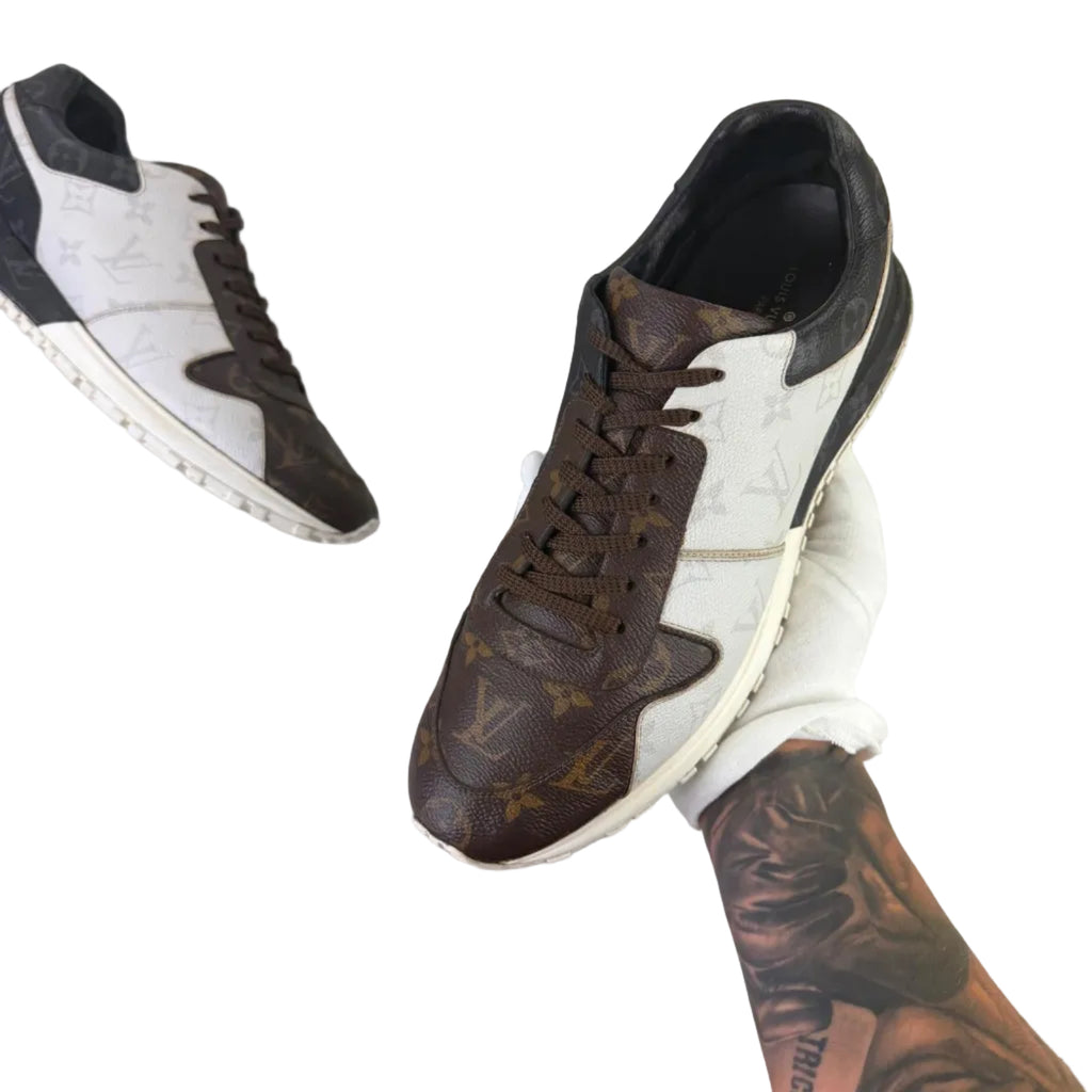 Louis Vuitton Men’s Monogram Brown White Black Run Away Trainers - Uk 10